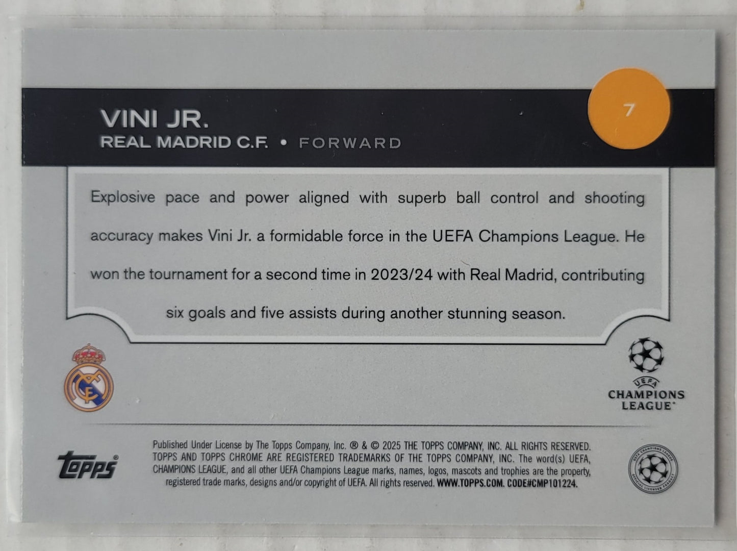 Vini Jr. - 2024-25 Topps Chrome UEFA Club Competitions Pulsar Refractors #7