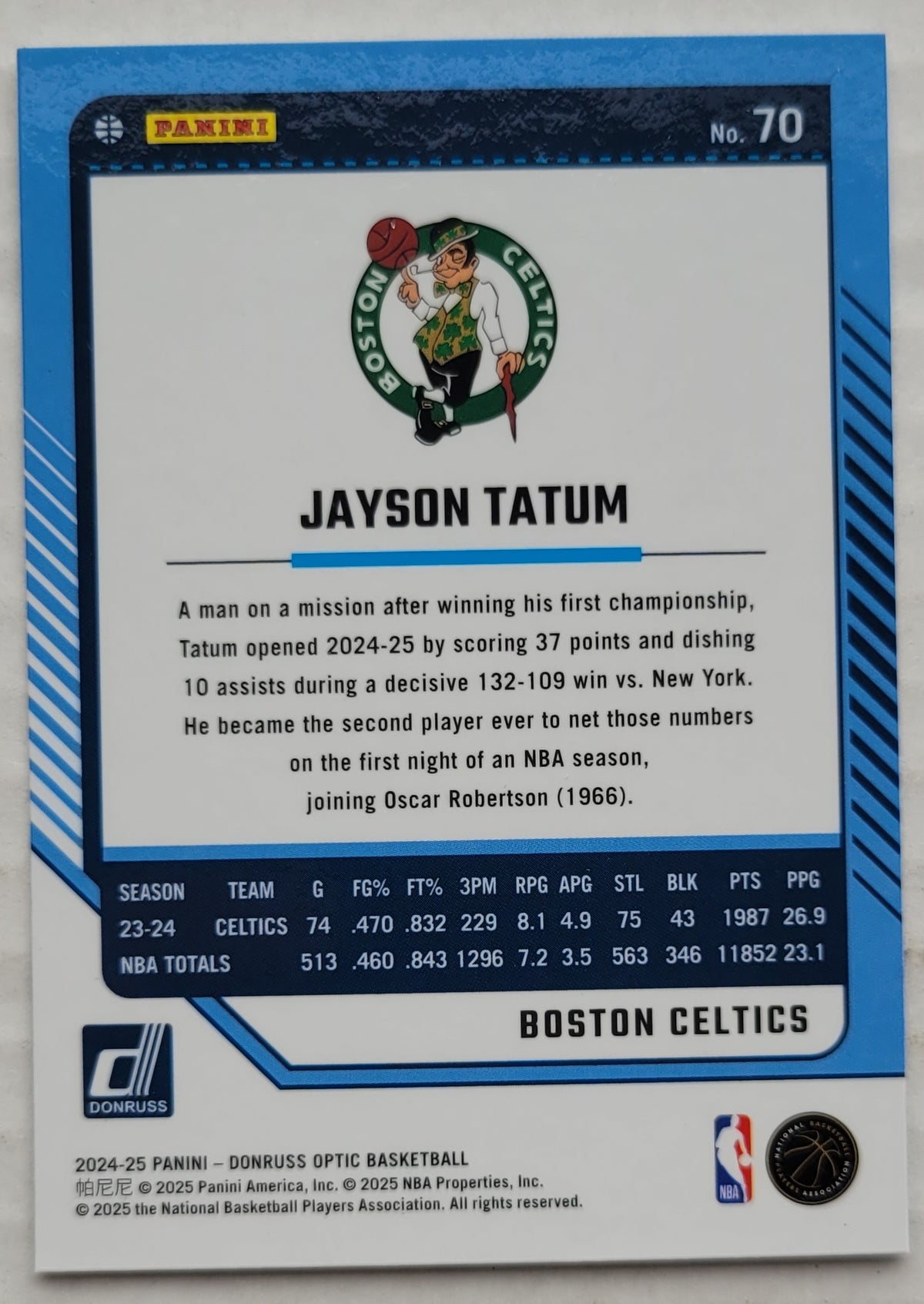 Jayson Tatum - 2024-25 Donruss Optic #70