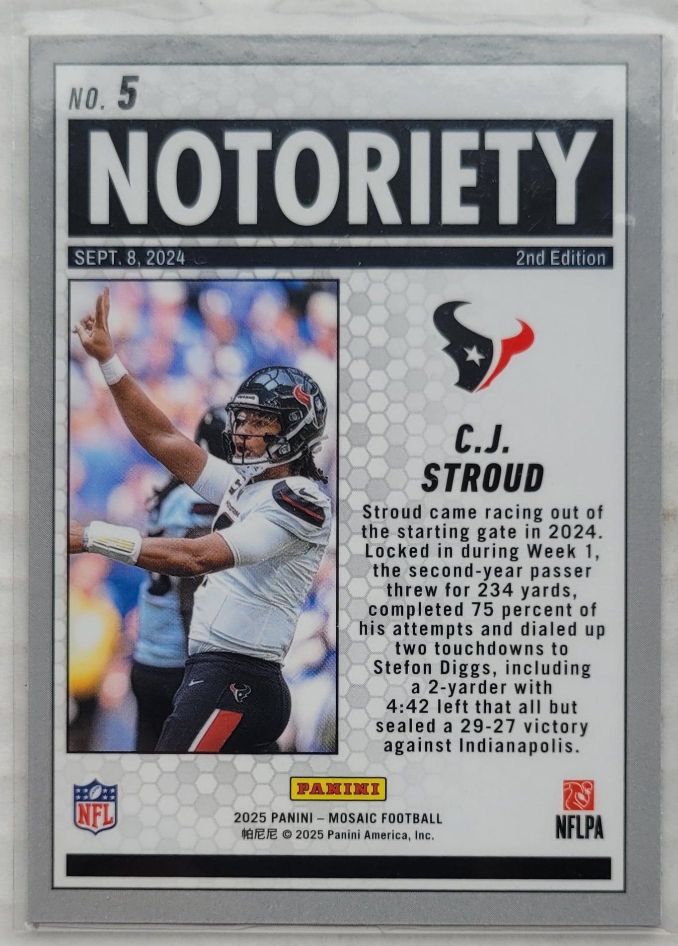 CJ Stroud - 2025 Panini Mosaic Notoriety #5