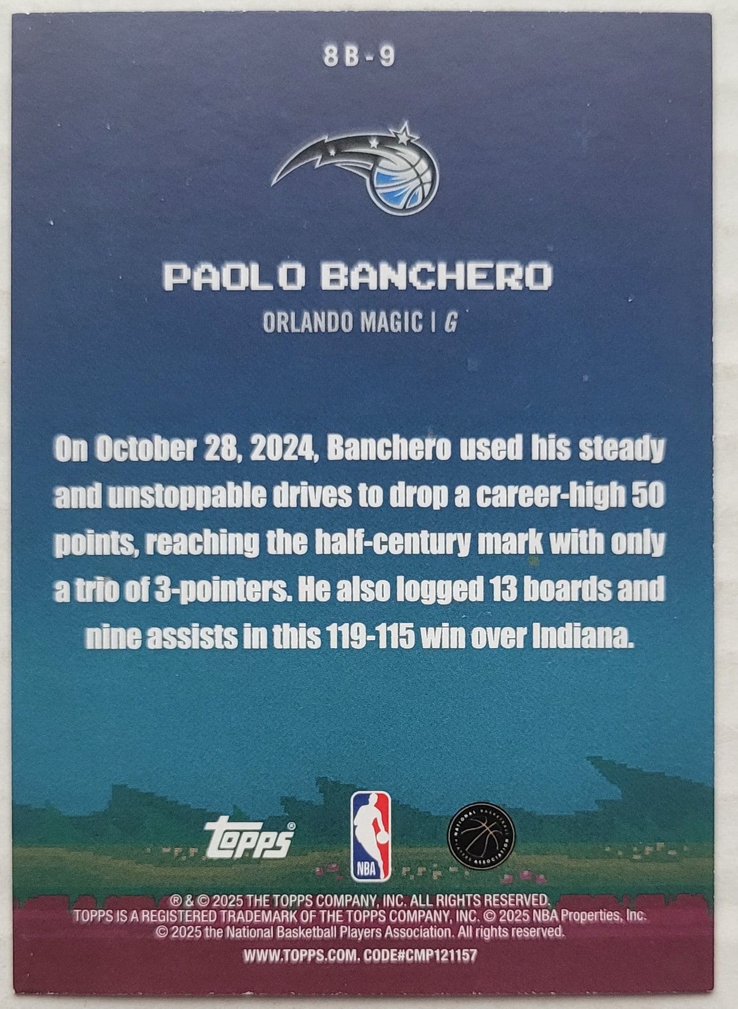 Paolo Banchero - 2025-26 Topps 8-Bit Ballers #8B9