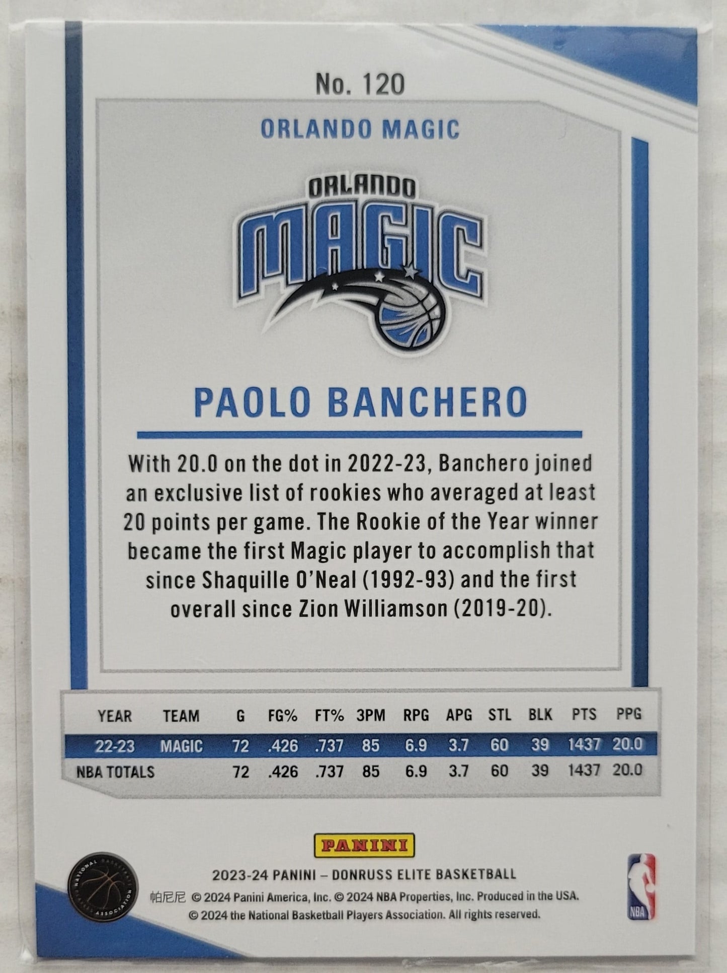 Paolo Banchero - 2023-24 Elite International #120