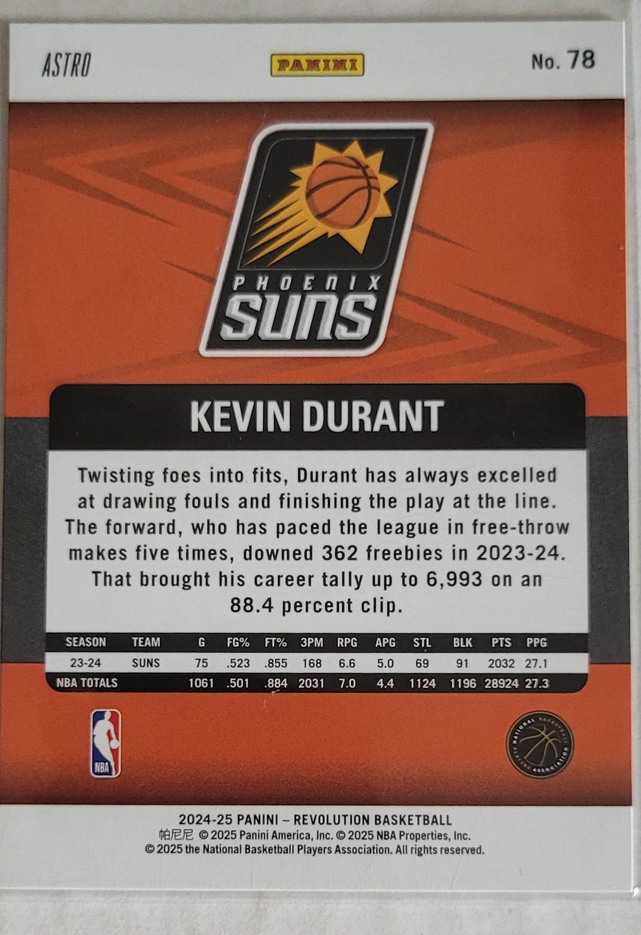 Kevin Durant - 2024-25 Panini Revolution Astro #78