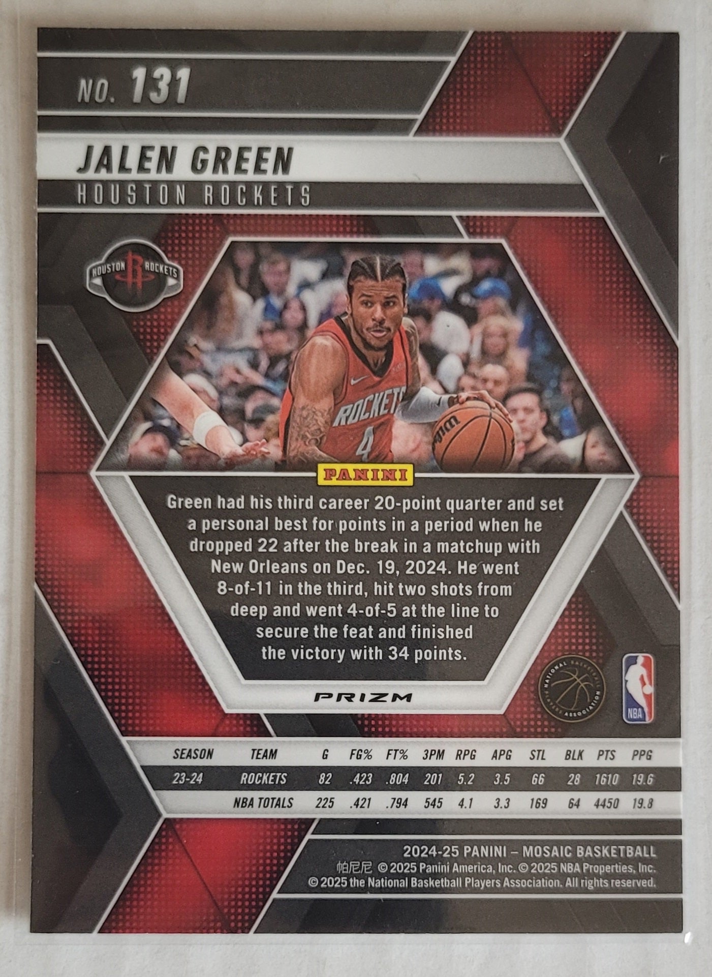 Jalen Green - 2024-25 Panini Mosaic Mosaic #131