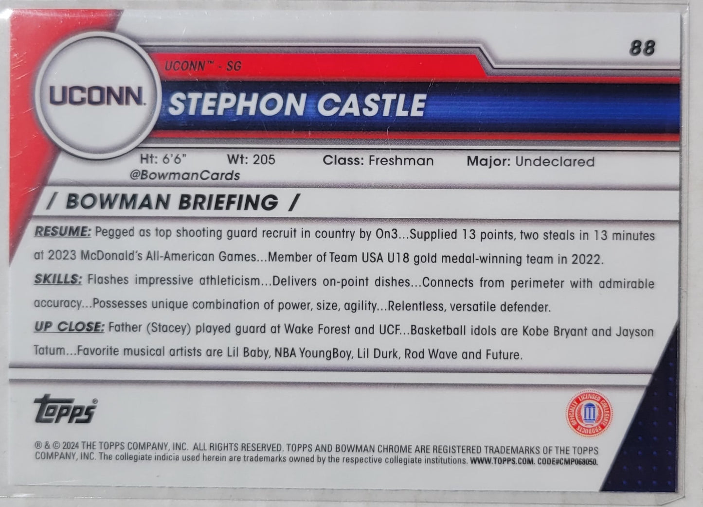 Stephon Castle - 2023-24 Bowman Chrome University #88