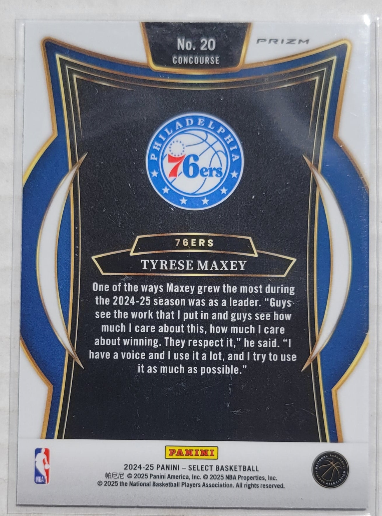 Tyrese Maxey - 2024-25 Select Silver Prizms #20