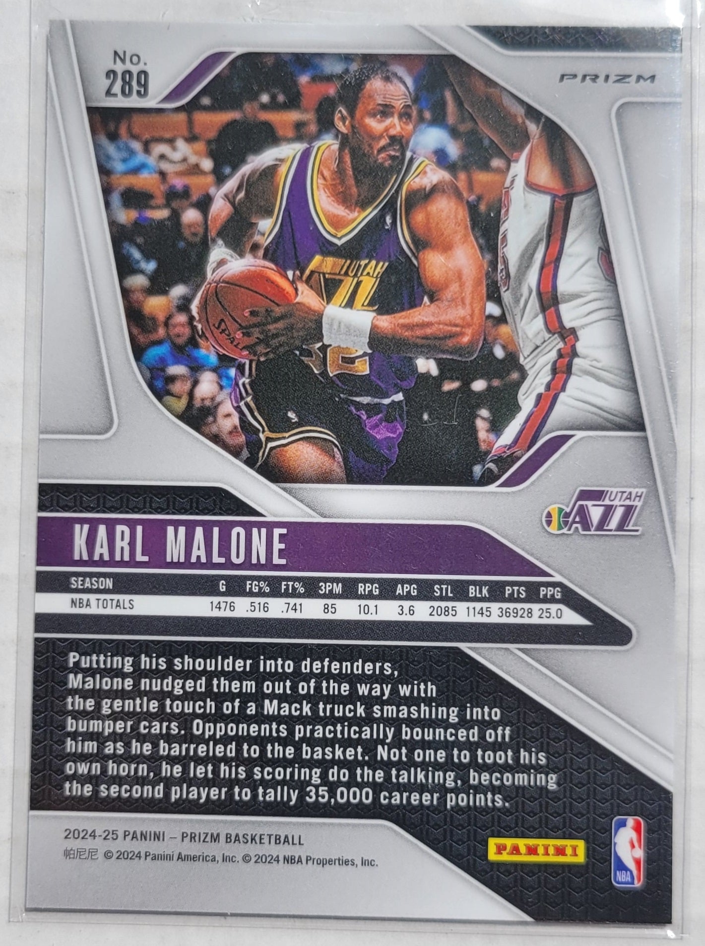 Karl Malone - 2024-25 Panini Prizm Prizms Green #289