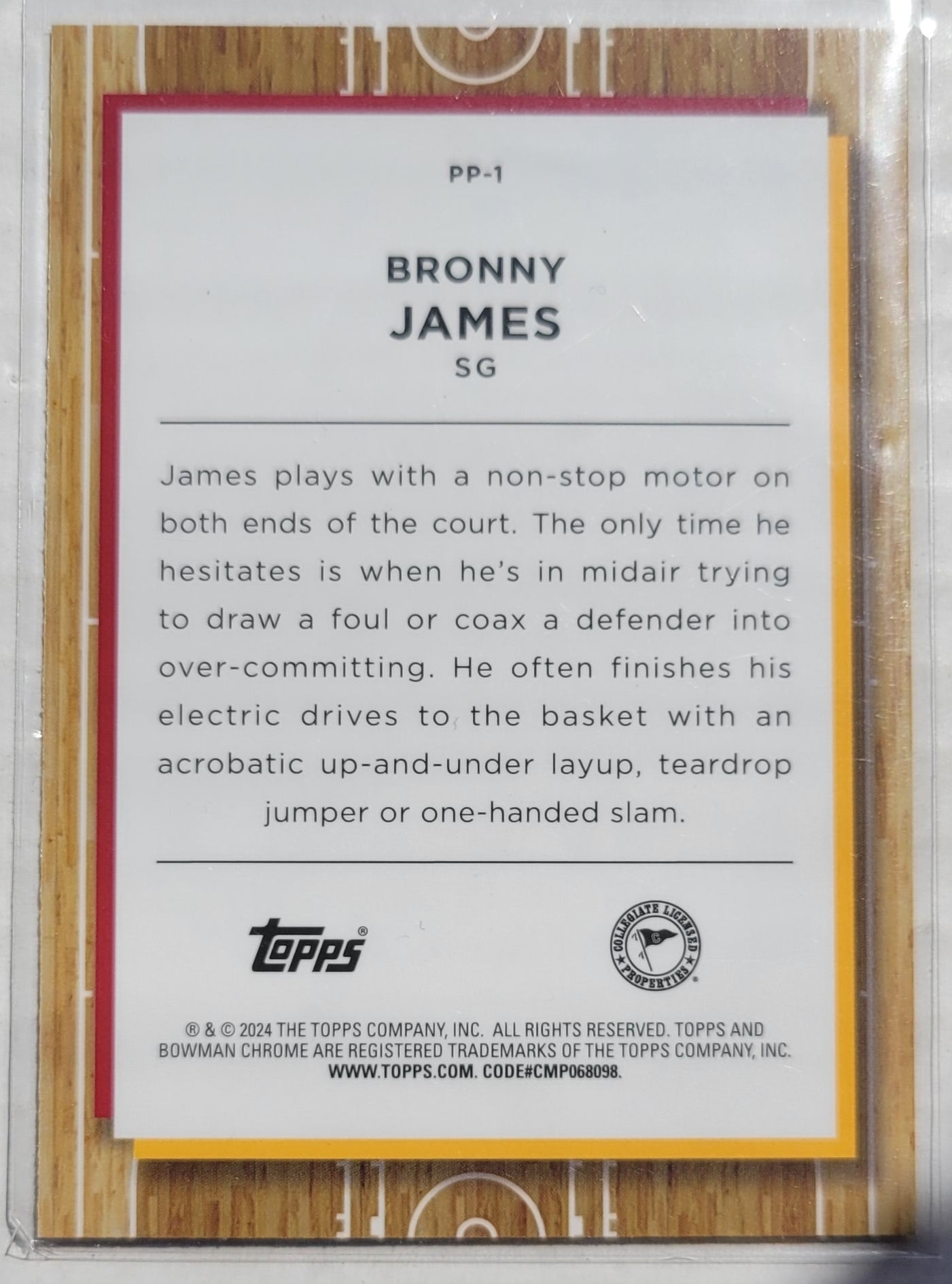 Bronny James - 2023-24 Bowman Chrome University Prodigal Playmakers #PP1