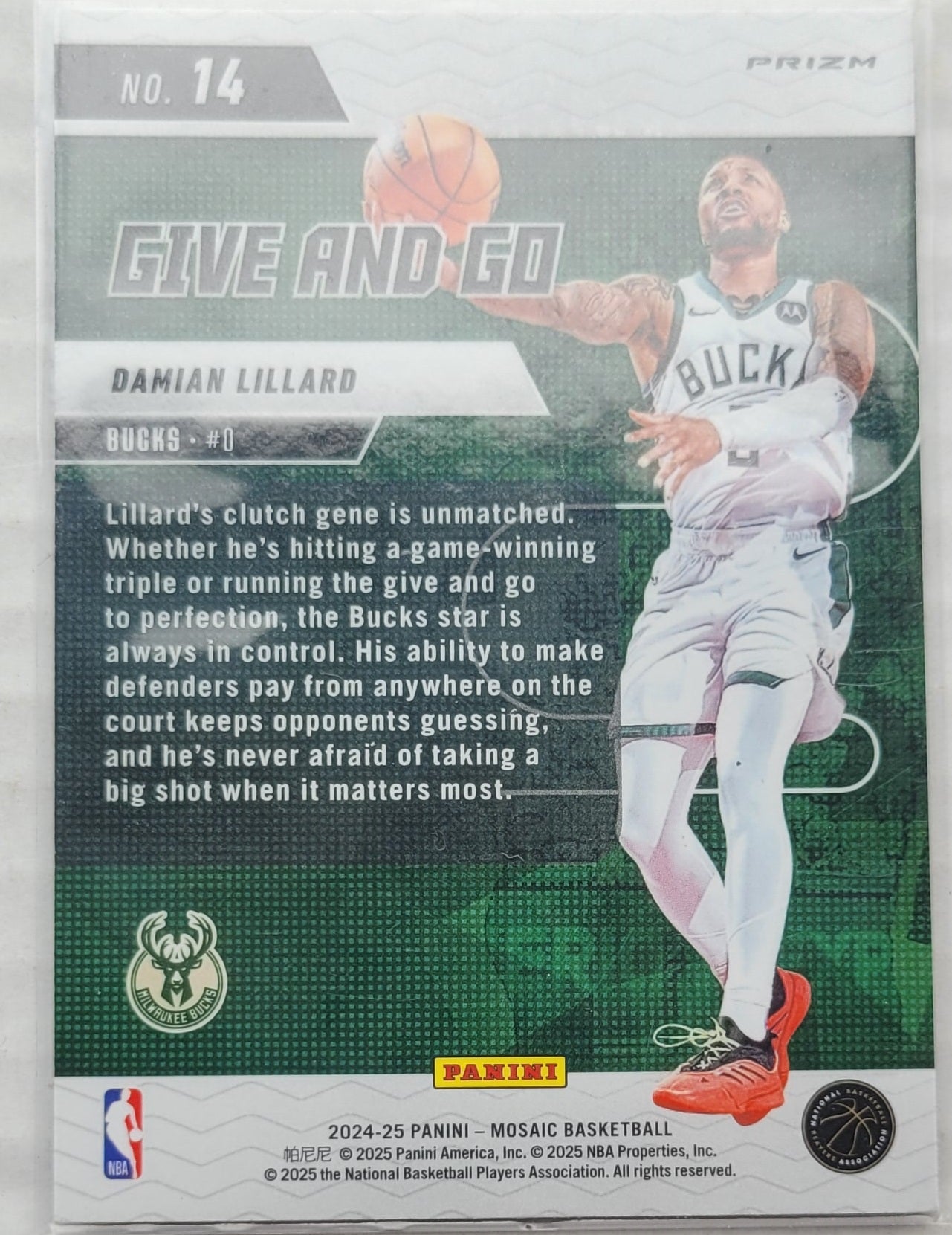 Damian Lillard - 2024-25 Panini Mosaic Give and Go Mosaic Green #14