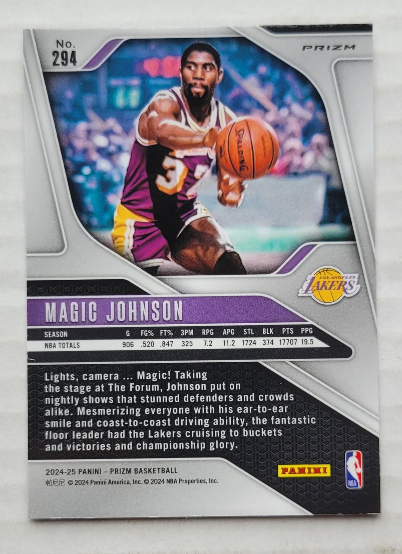 Magic Johnson - 2024-25 Panini Prizm Prizms Silver #294