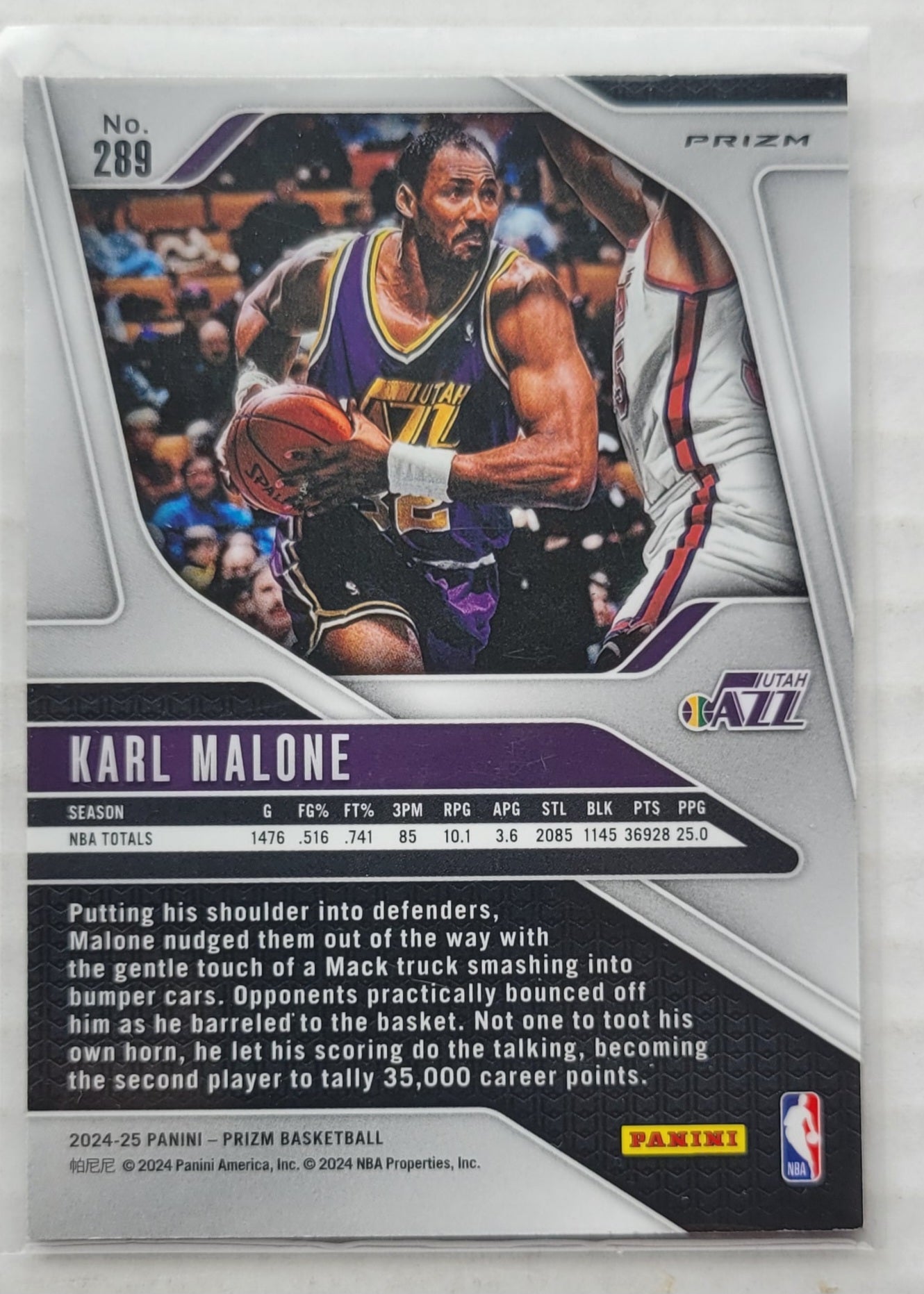 Karl Malone - 2024-25 Panini Prizm Prizms Silver #289