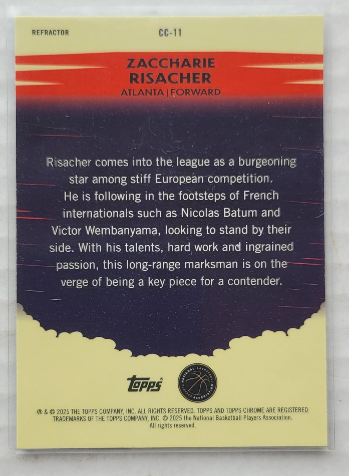 Zaccharie Risacher - 2024-25 Topps Chrome Countdown Complete Refractors #CC11