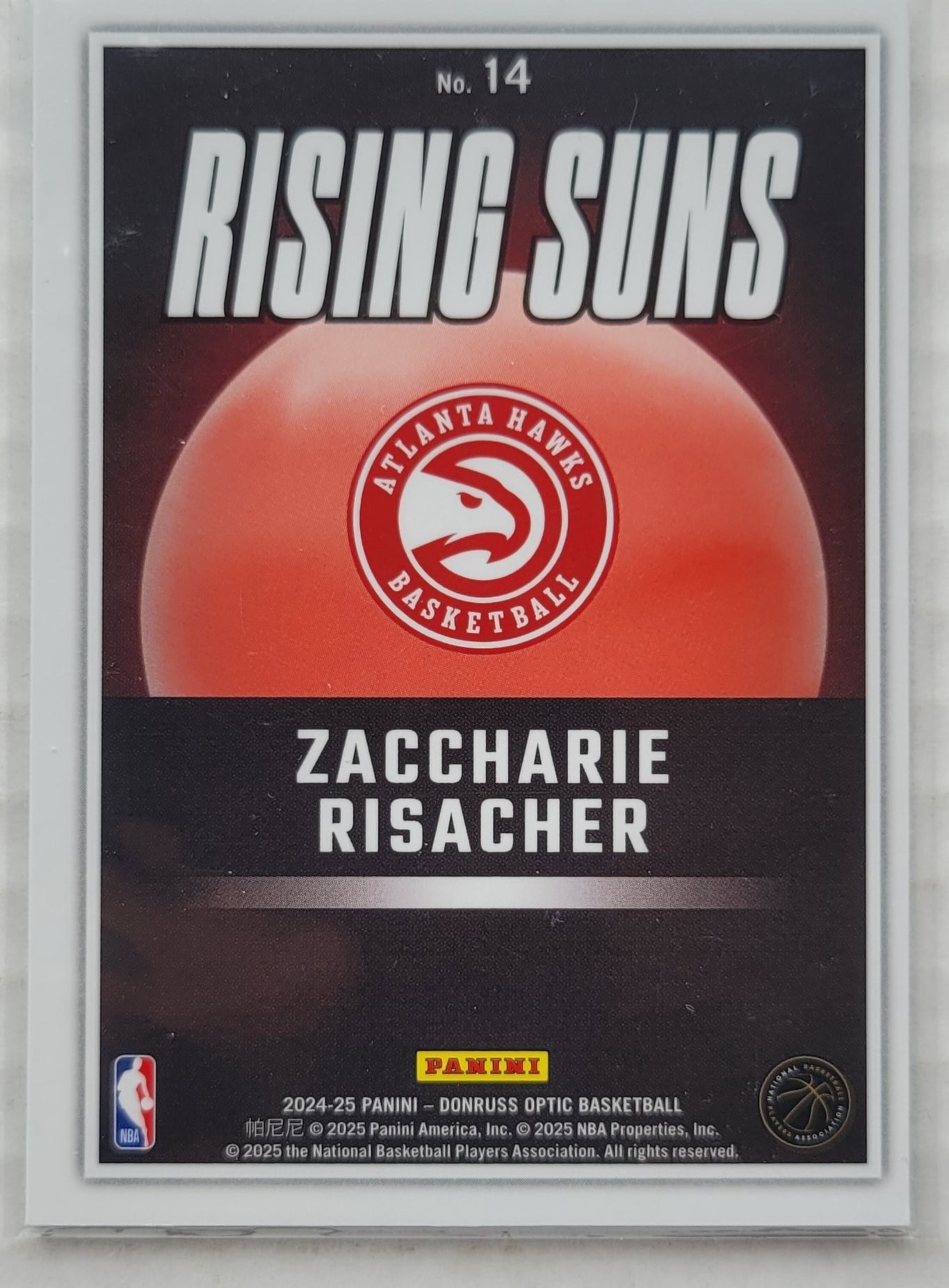 Zaccharie Risacher - 2024-25 Donruss Optic Rising Suns #14