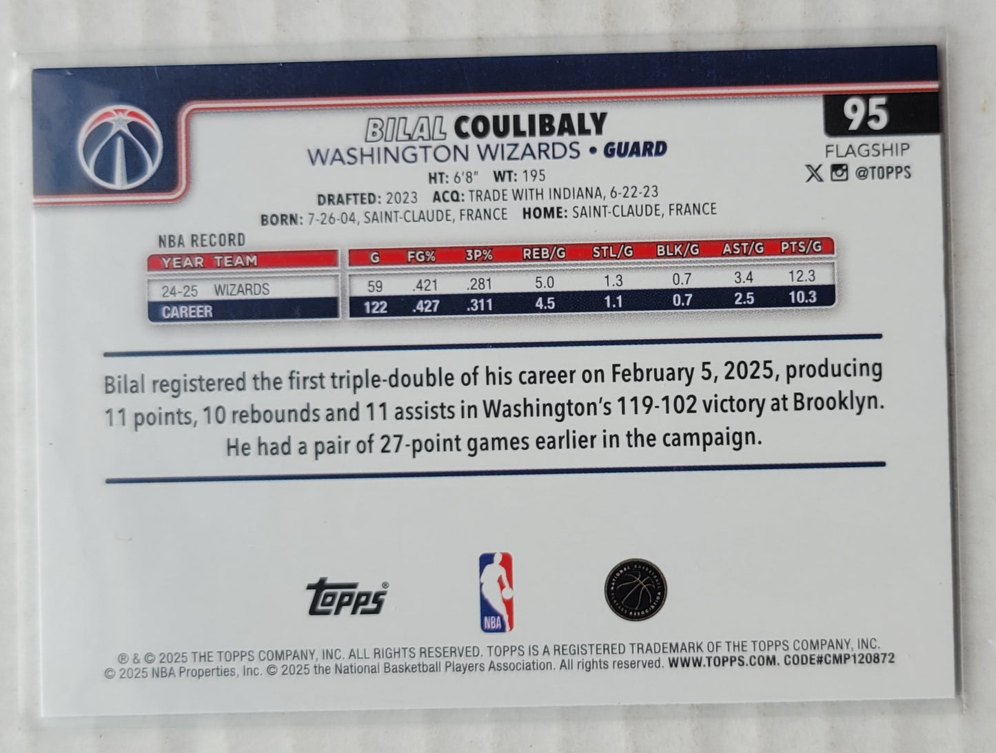 Bilal Coulibaly - 2025-26 Topps Rainbow Foilboard #95