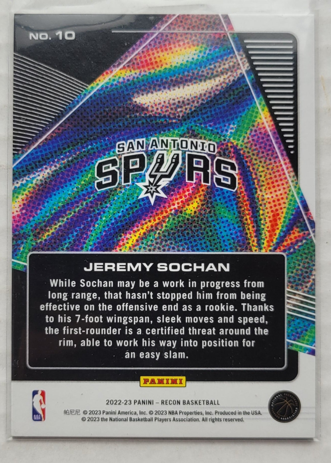 Jeremy Sochan - 2022-23 Panini Recon Future Legends #10