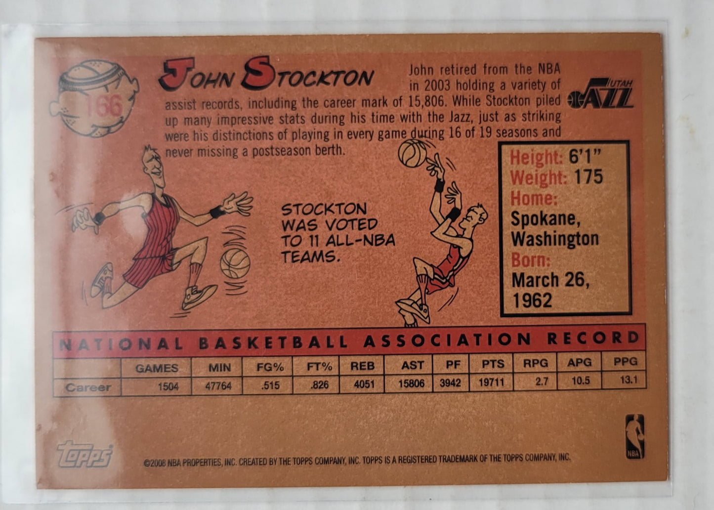 John Stockton - 2008-09 Topps 1958-59 Variations #166