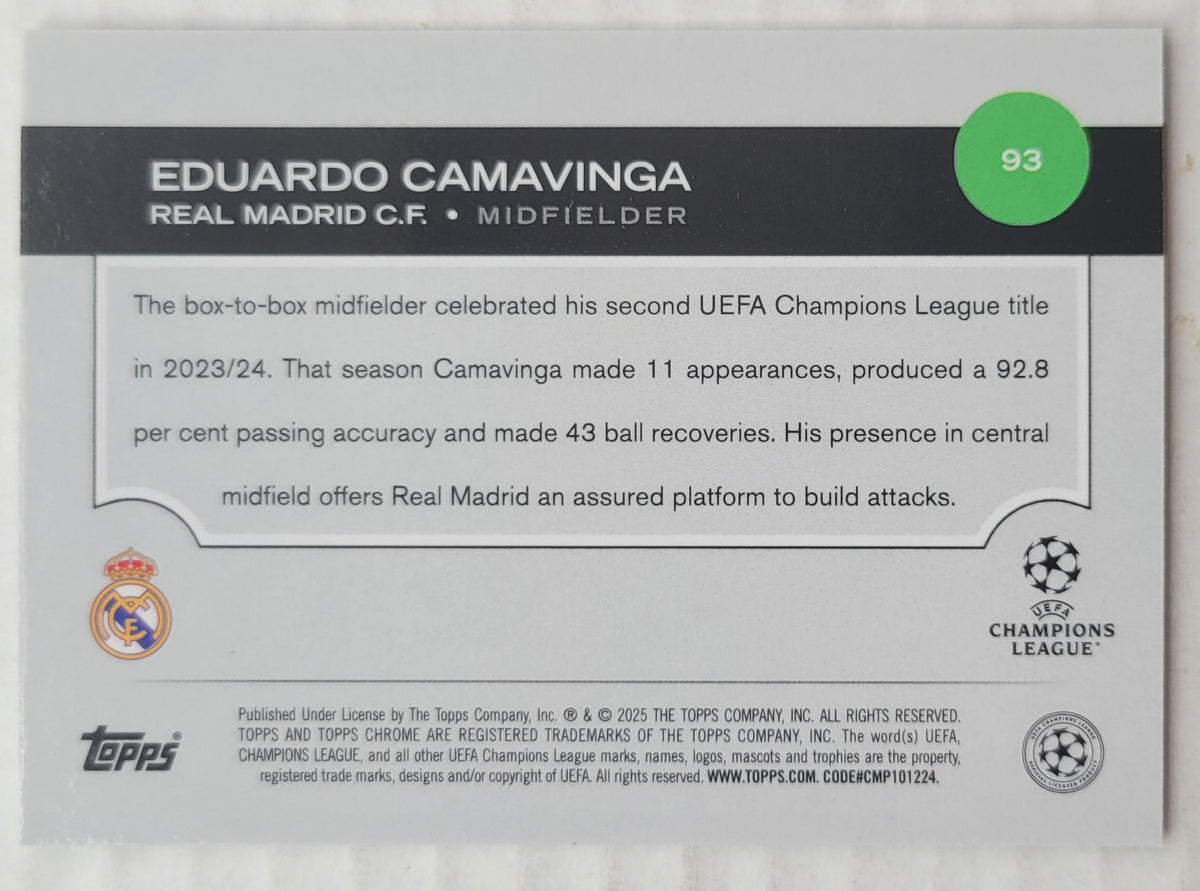 Eduardo Camavinga - 2024-25 Topps Chrome UEFA Club Competitions #93