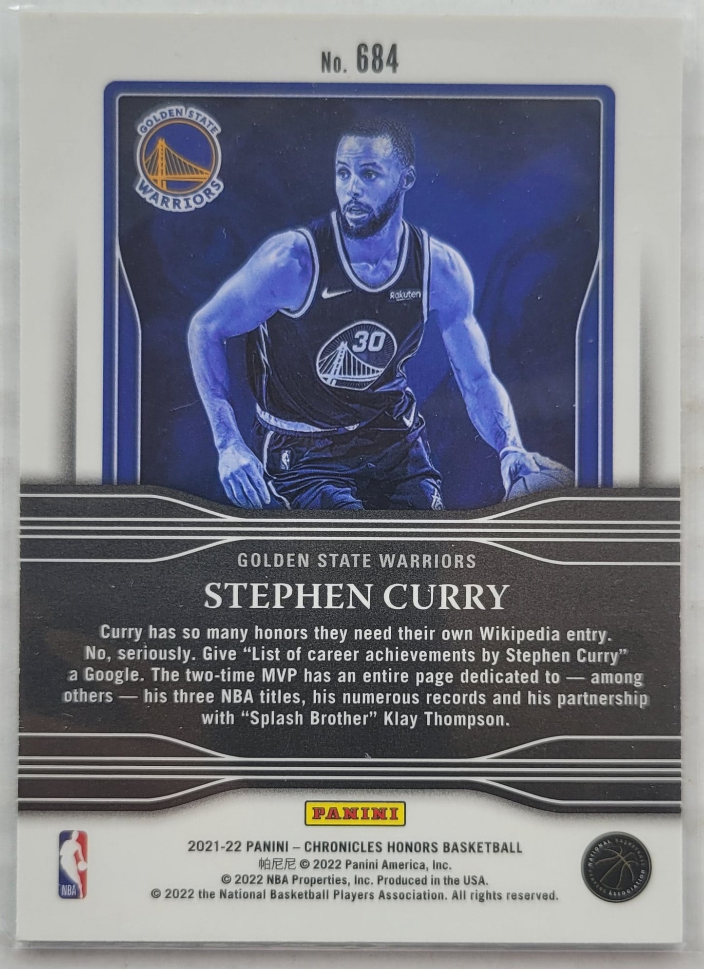 Stephen Curry - 2021-22 Panini Chronicles #684 Honors