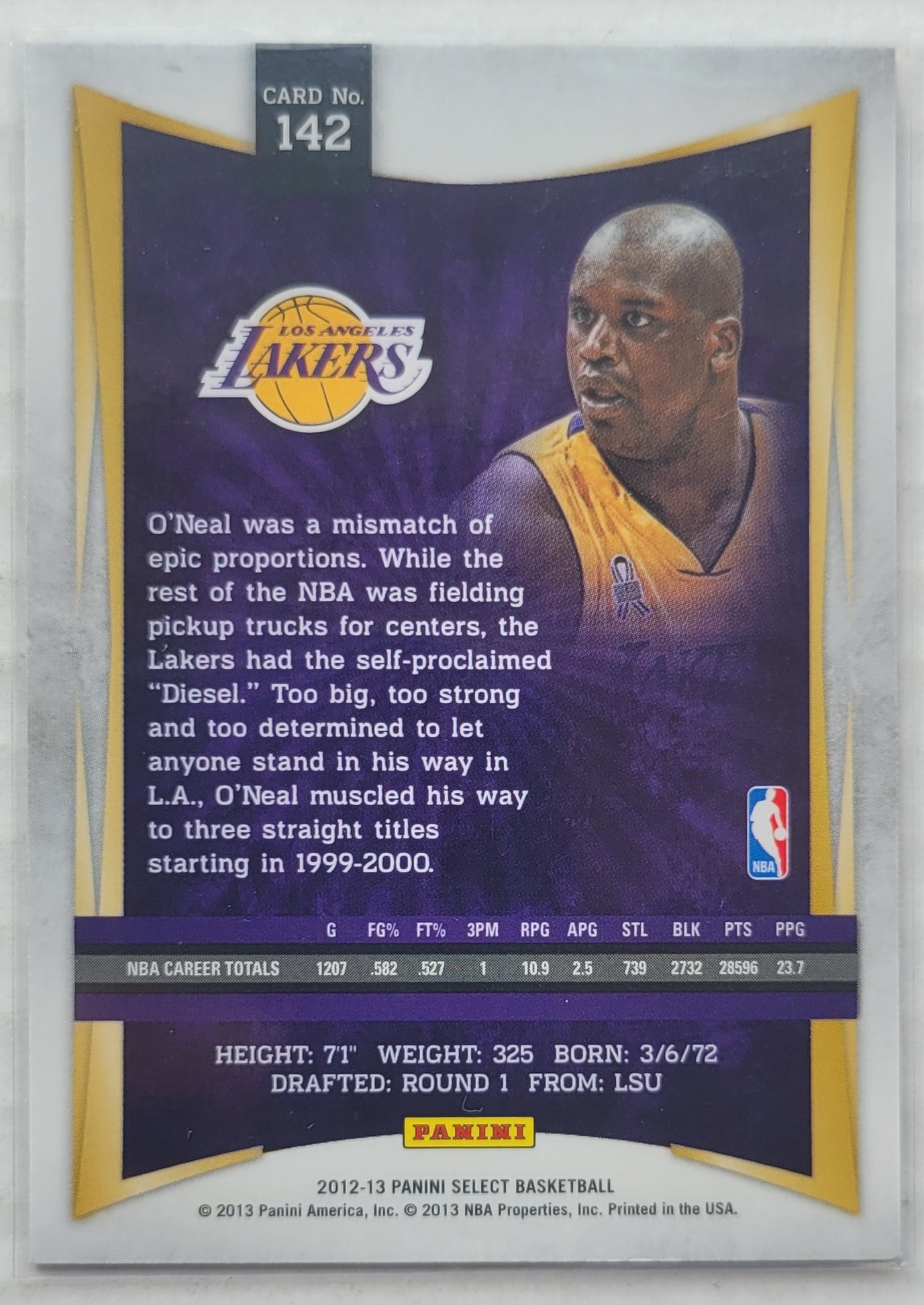Shaquille O'Neal - 2012-13 Select #142