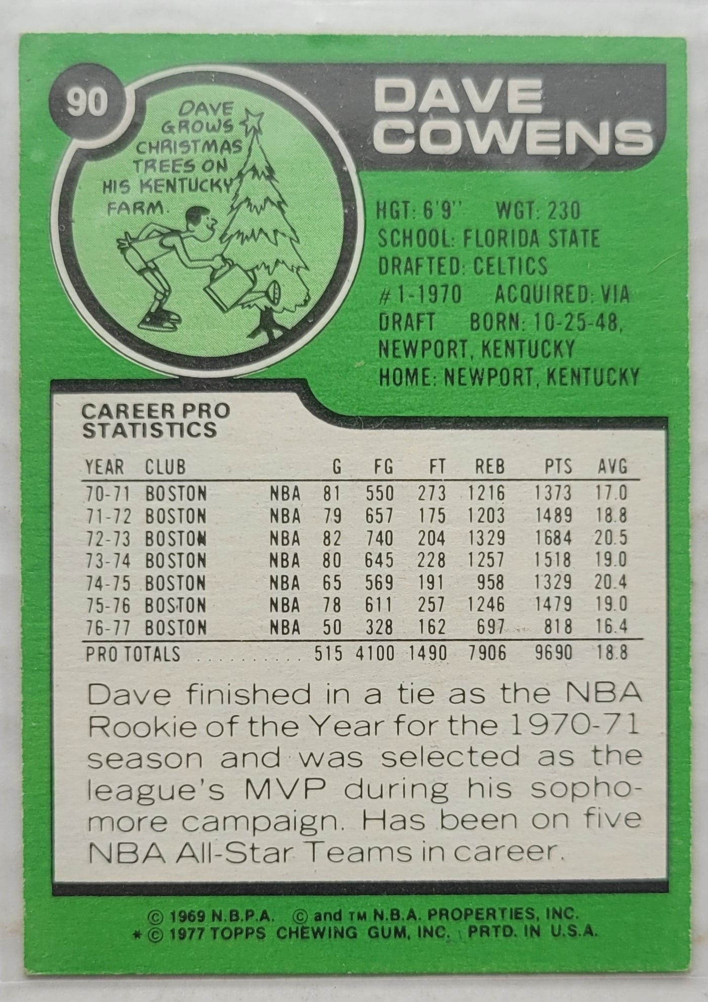 Dave Cowens - 1977-78 Topps #90