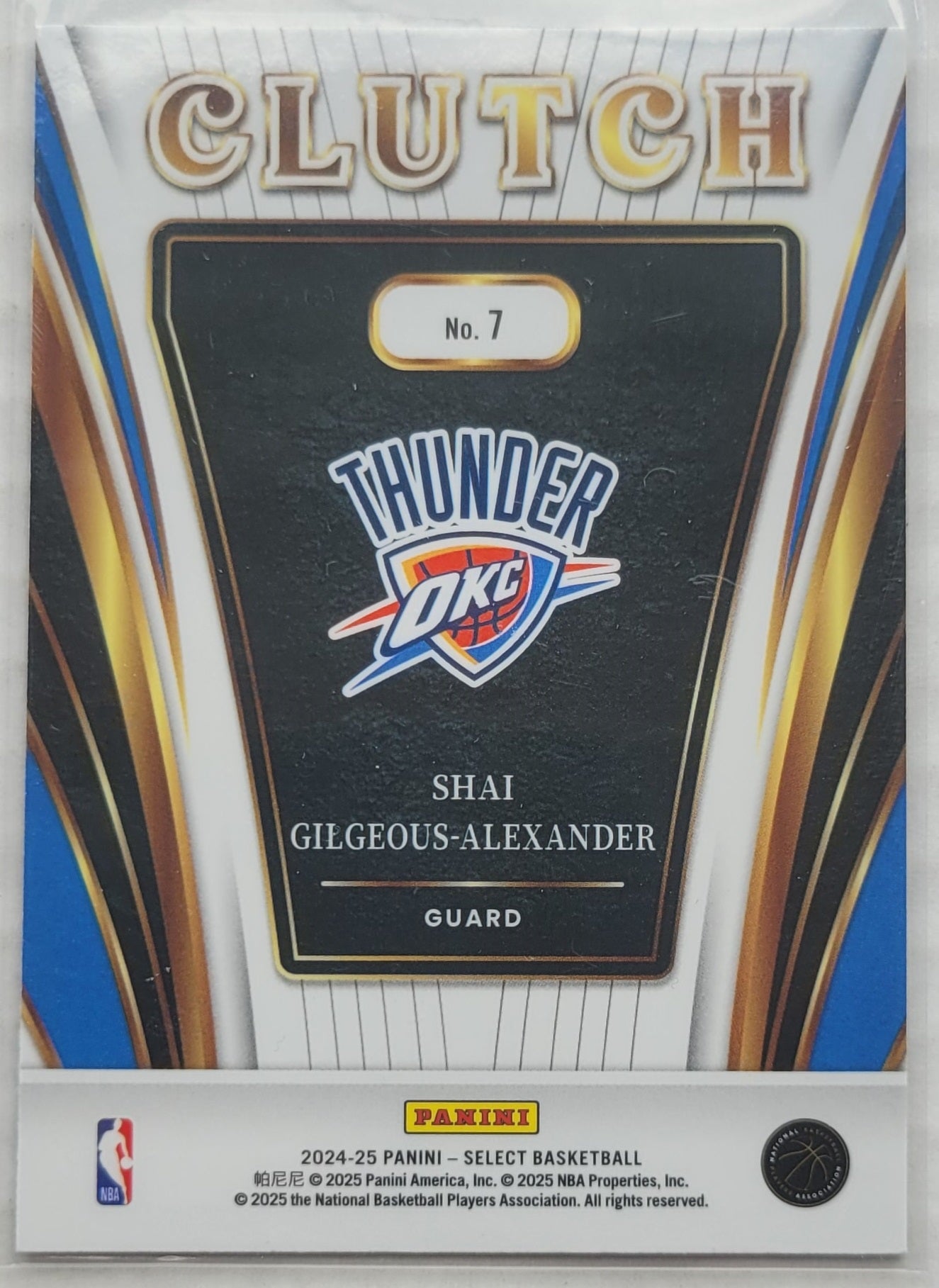 Shai Gilgeous-Alexander - 2024-25 Select Clutch #7