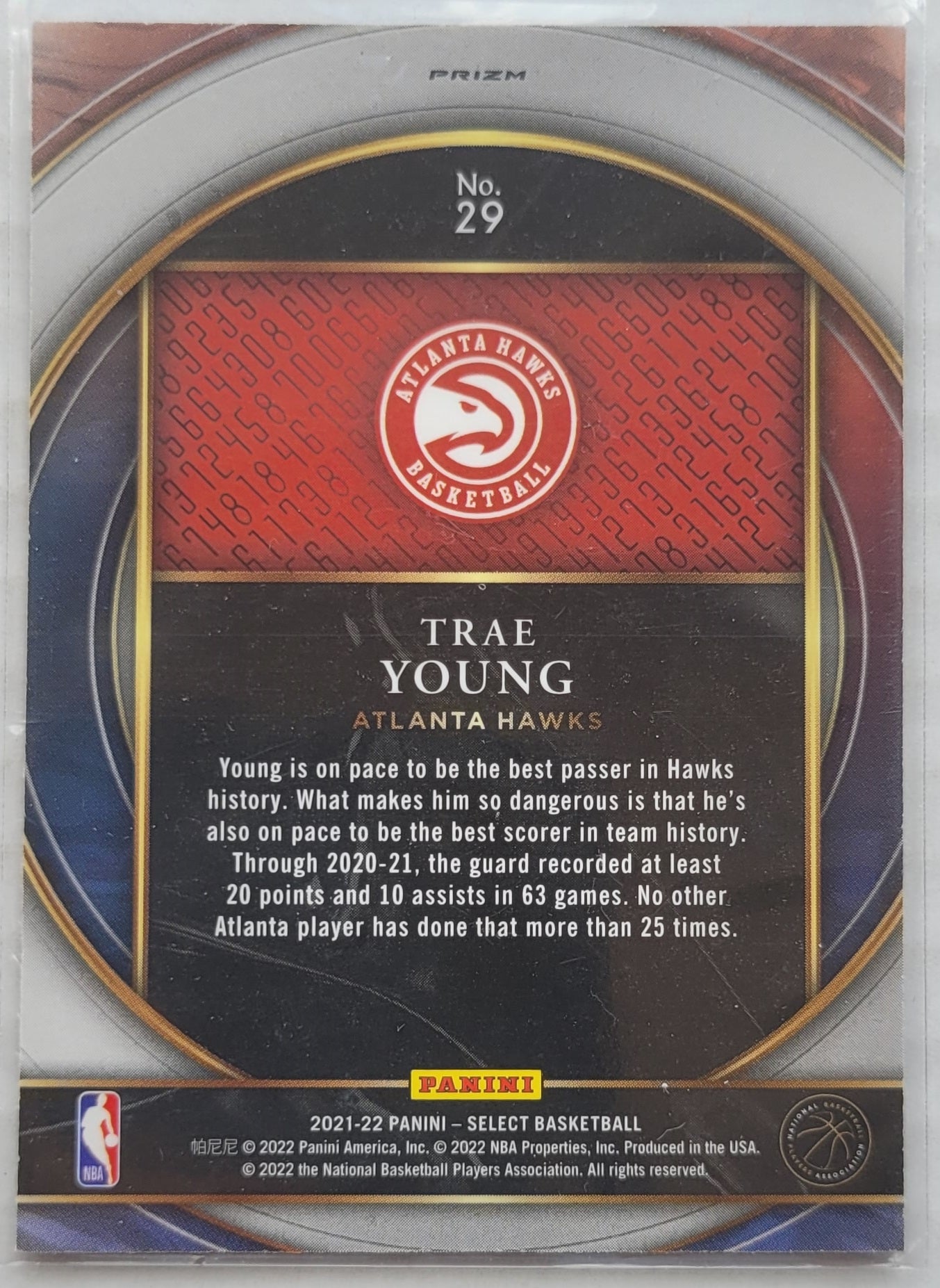Trae Young - 2021-22 Select Numbers Prizms Blue #29