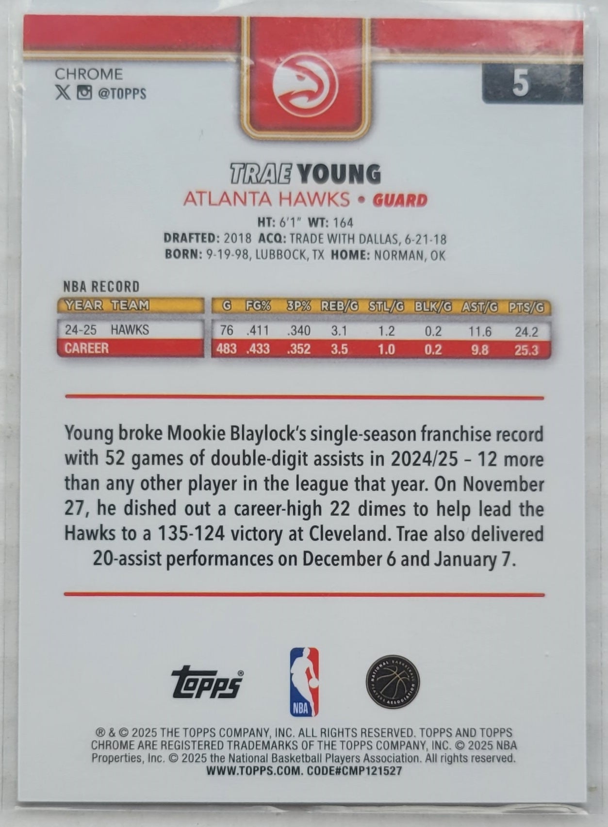 Trae Young - 2025-26 Topps Chrome X-Fractors #5