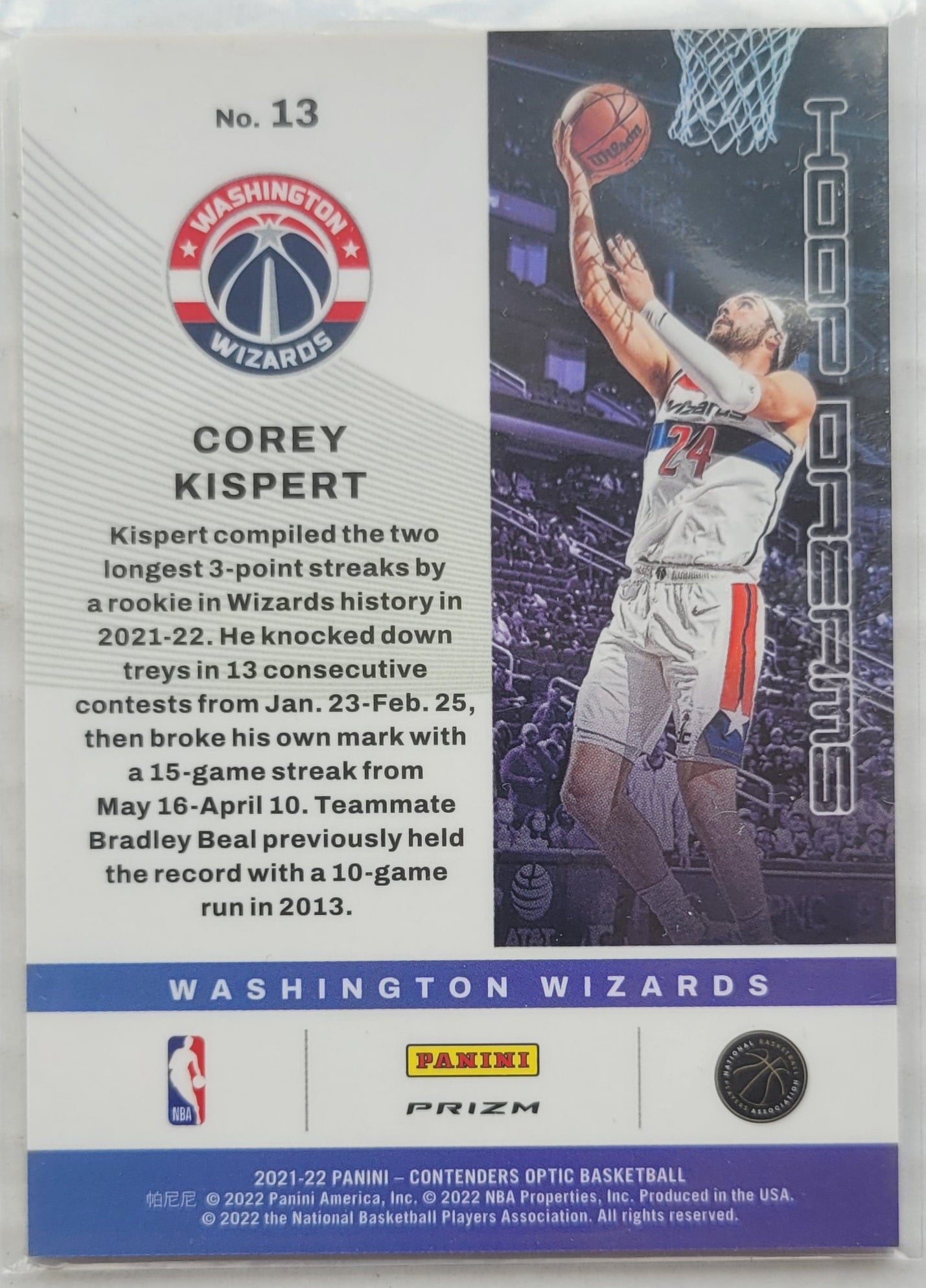 Corey Kispert - 2021-22 Panini Contenders Optic Hoop Dreams #13