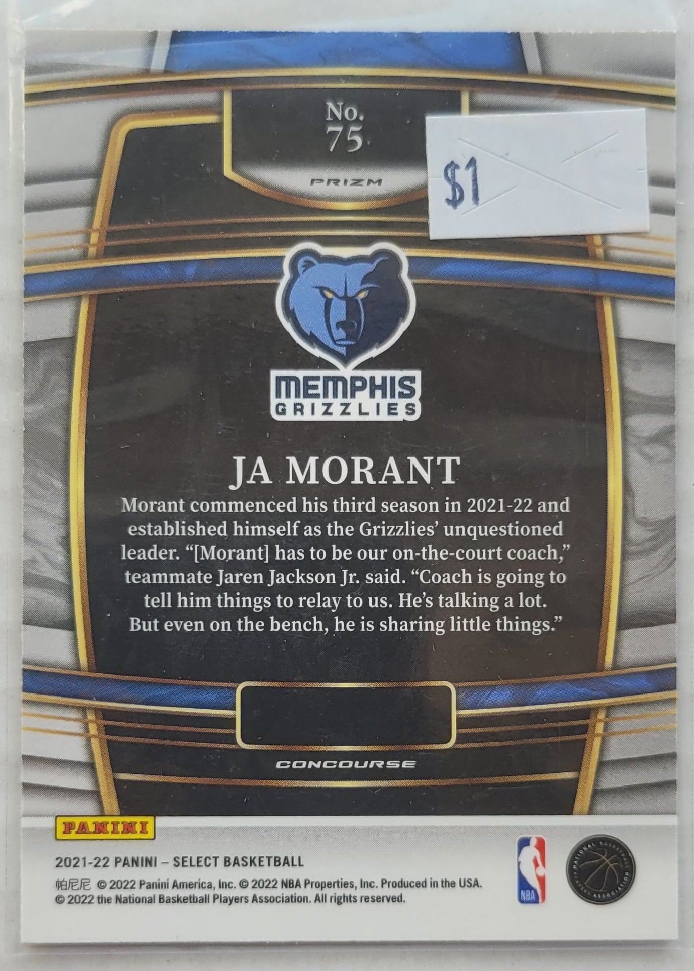Ja Morant - 2021-22 Select Prizms Silver #75
