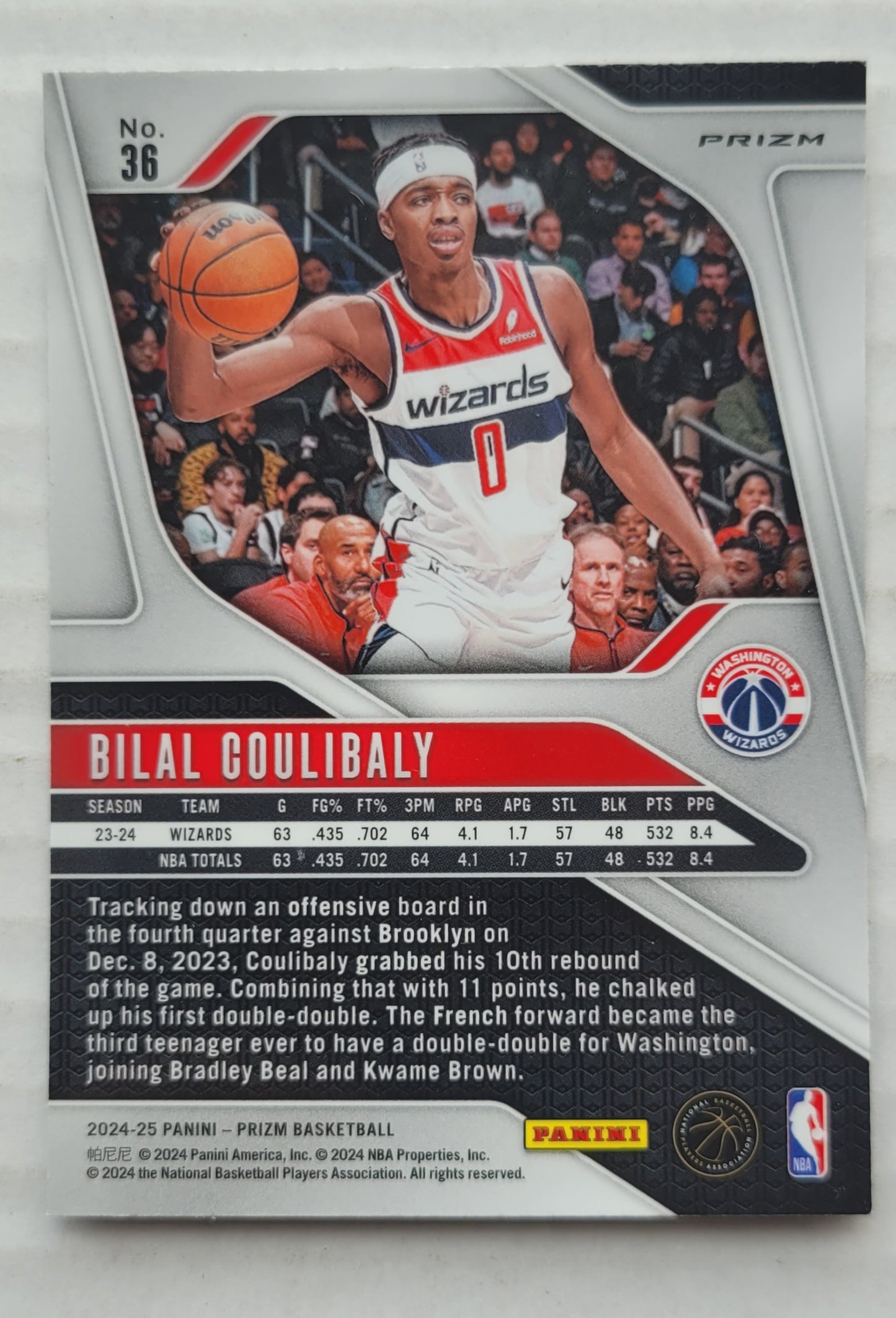 Bilal Coulibaly - 2024-25 Panini Prizm Prizms Silver #36