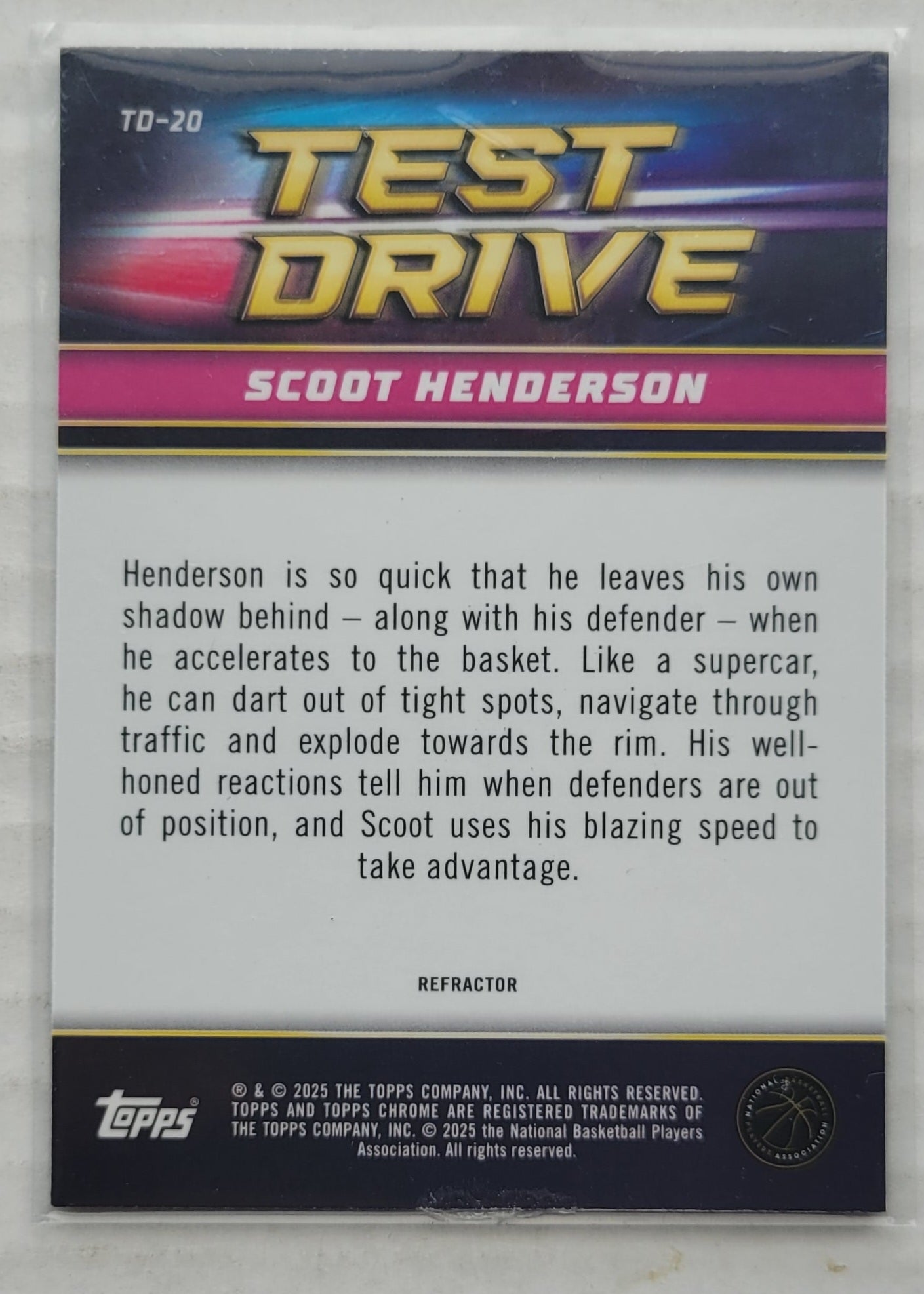 Scoot Henderson - 2024-25 Topps Chrome Test Drive Refractors #TD20