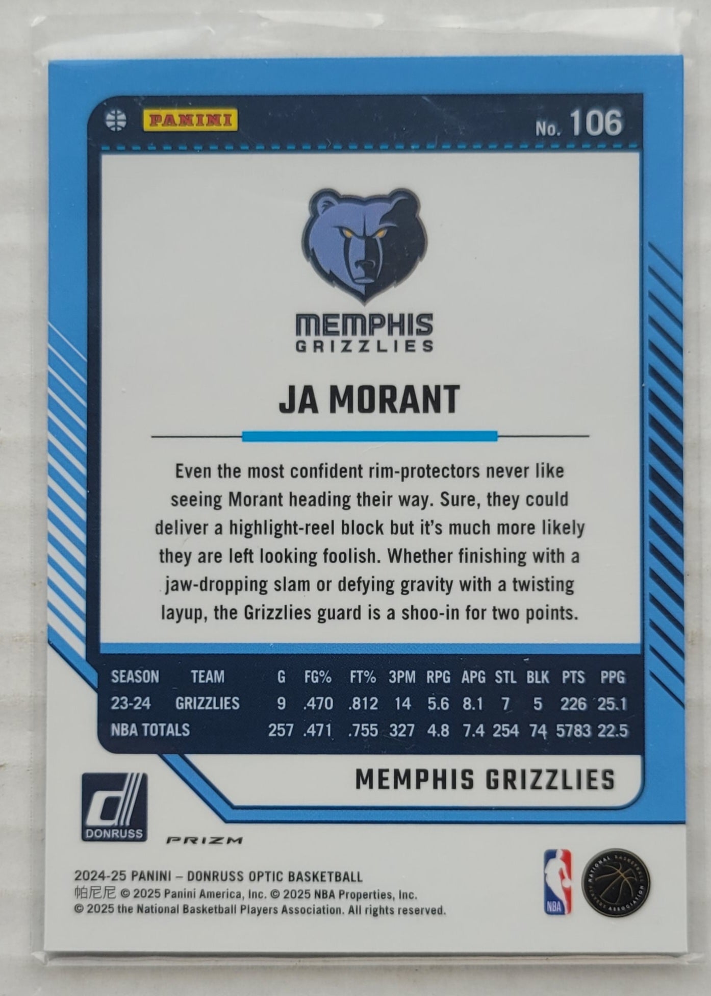 Ja Morant - 2024-25 Donruss Optic Holo #106