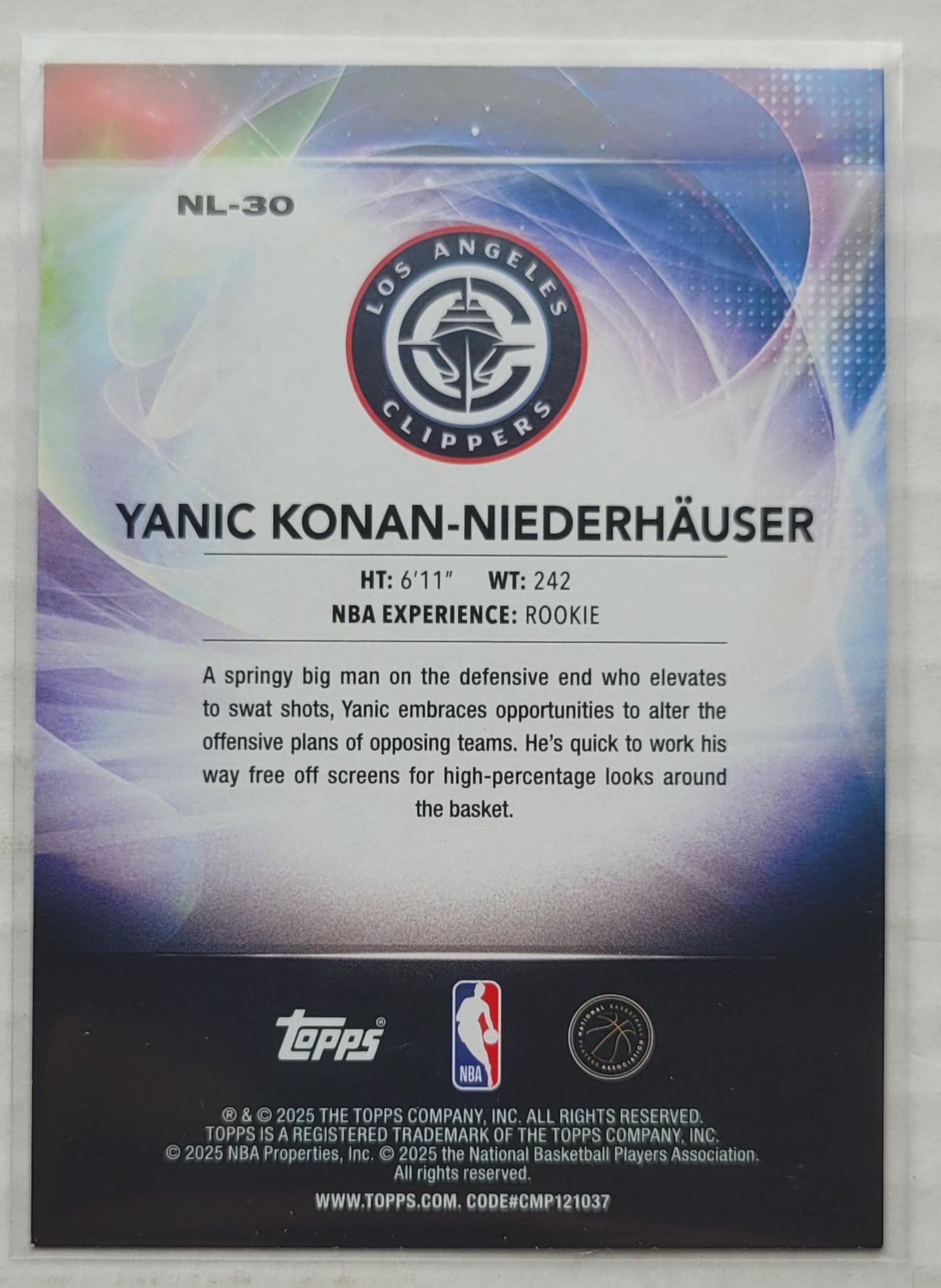 Yanic Konan-Niederhauser - 2025-26 Topps No Limit Rainbow Foilboard #NL30