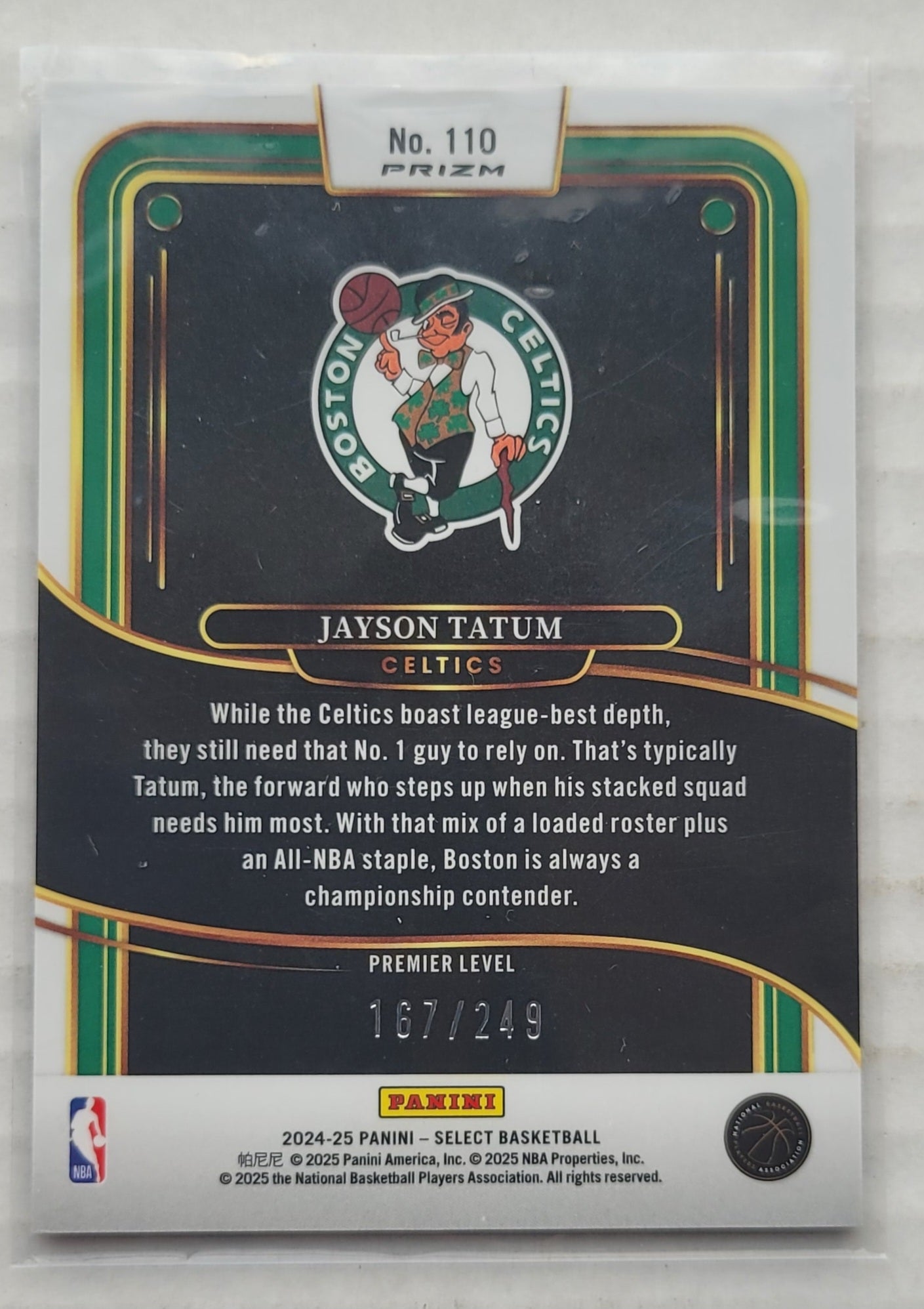Jayson Tatum - 2024-25 Select Red Scope Prizms #110 - 167/249
