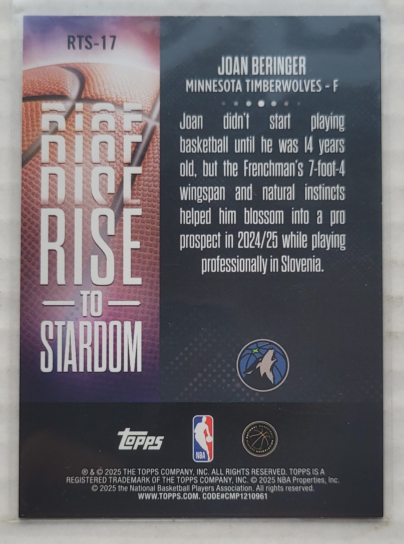 Joan Beringer - 2025-26 Topps Rise to Stardom Rainbow Foilboard #RTS17