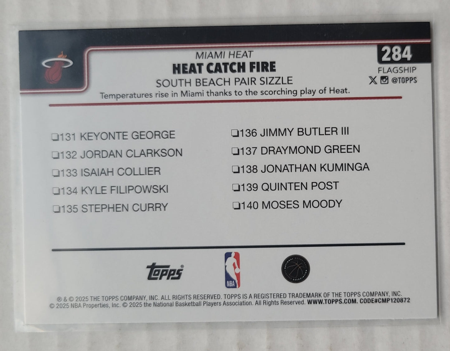 Norman Powell /Tyler Herro - 2025-26 Topps Rainbow Foilboard #284 Heat Catch Fire