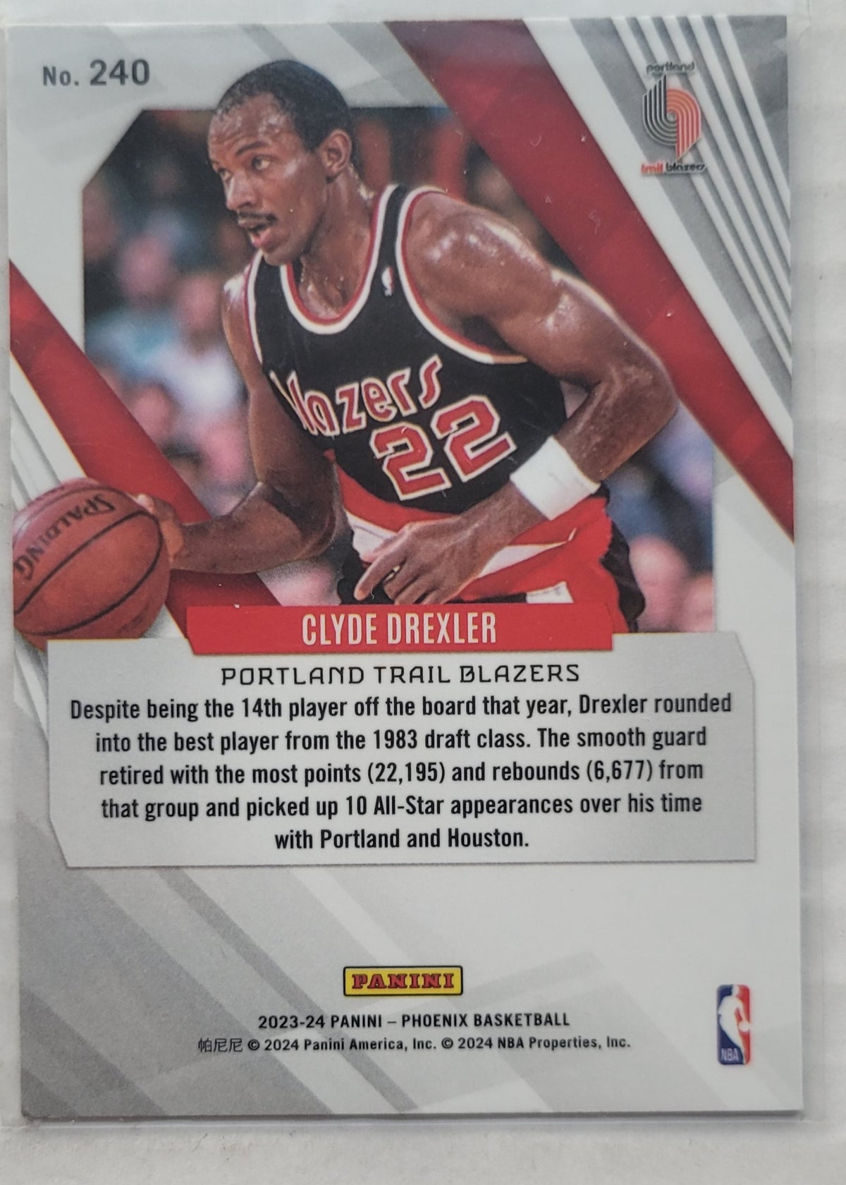 Clyde Drexler - 2023-24 Panini Phoenix Red Ice #240