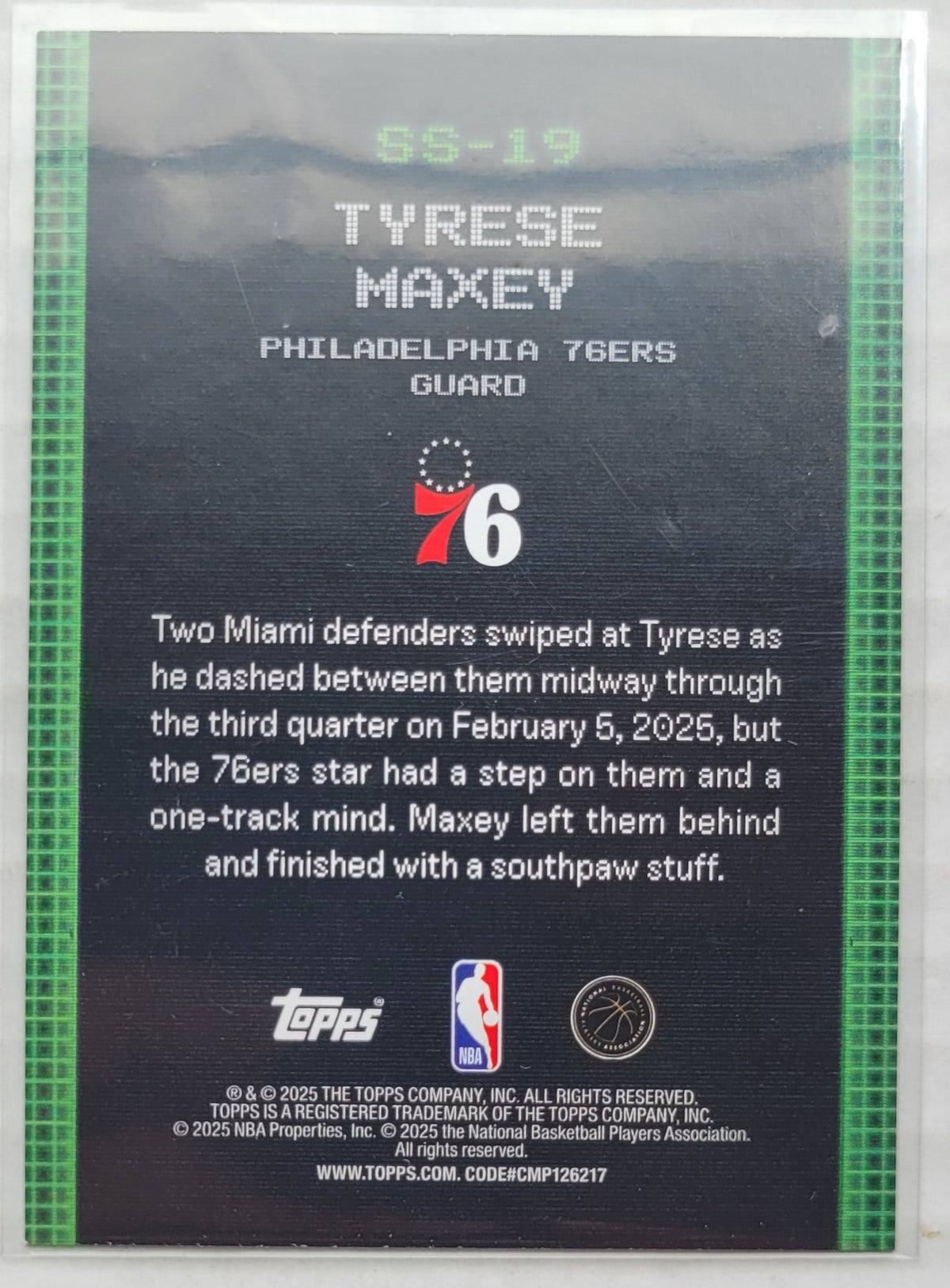 Tyrese Maxey - 2025-26 Topps Scan and Slam #SS19