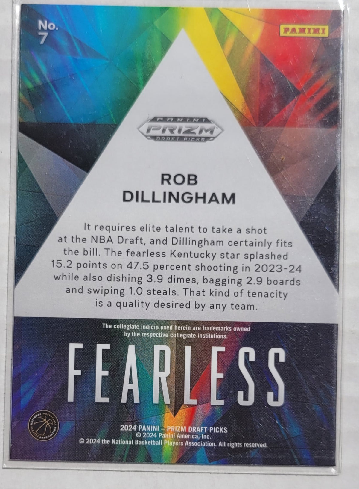 Rob Dillingham - 2024-25 Panini Prizm Draft Picks Fearless #7
