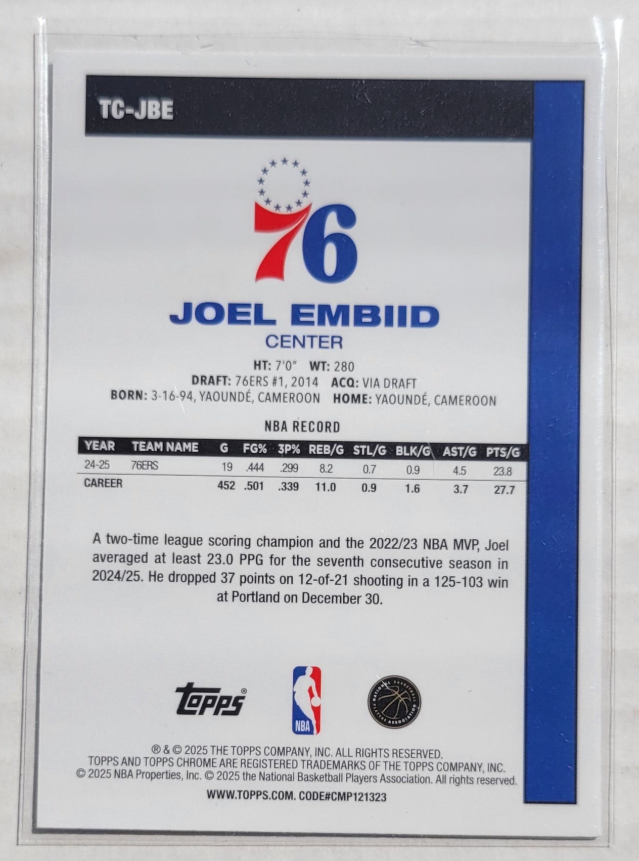 Joel Embiid - 2025-26 Topps '80-81 Topps Chrome #TCJBE