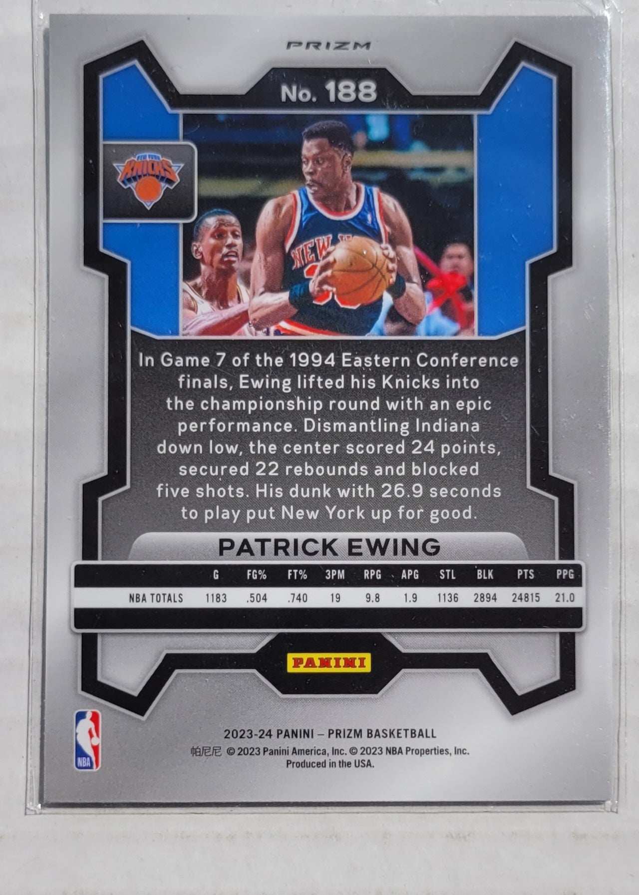 Patrick Ewing - 2023-24 Panini Prizm Prizms Silver #188