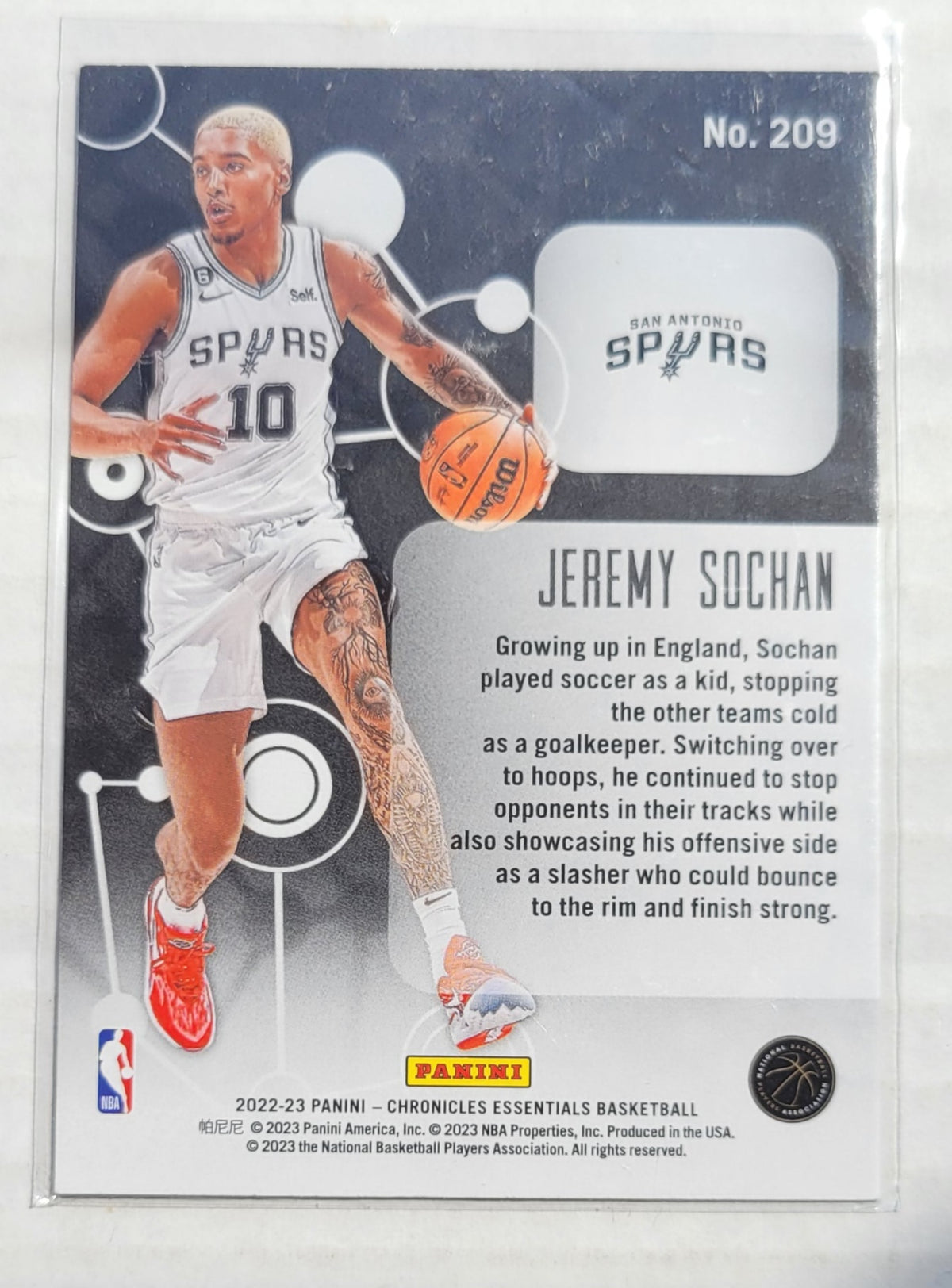 Jeremy Sochan - 2022-23 Panini Chronicles #209 Essentials RC