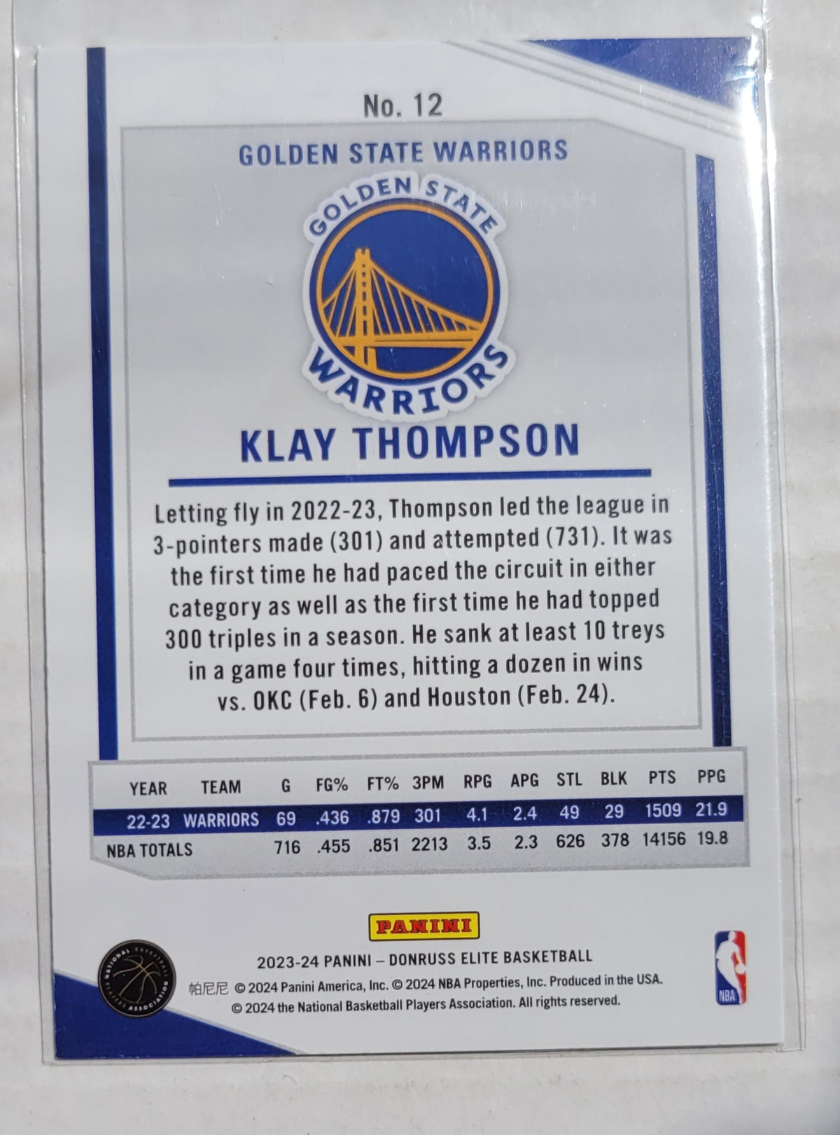 Klay Thompson - 2023-24 Elite International #12