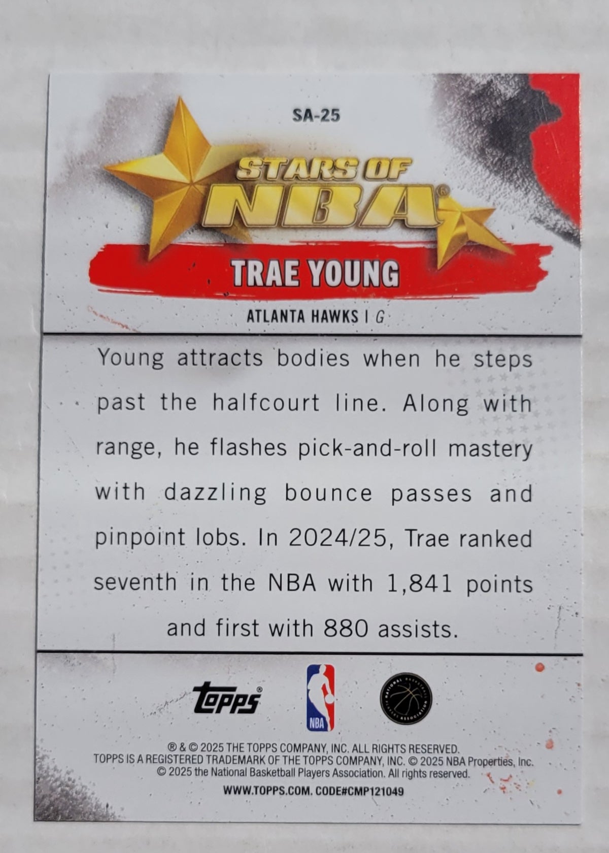 Trae Young - 2025-26 Topps Stars of the NBA Rainbow Foilboard #SA25