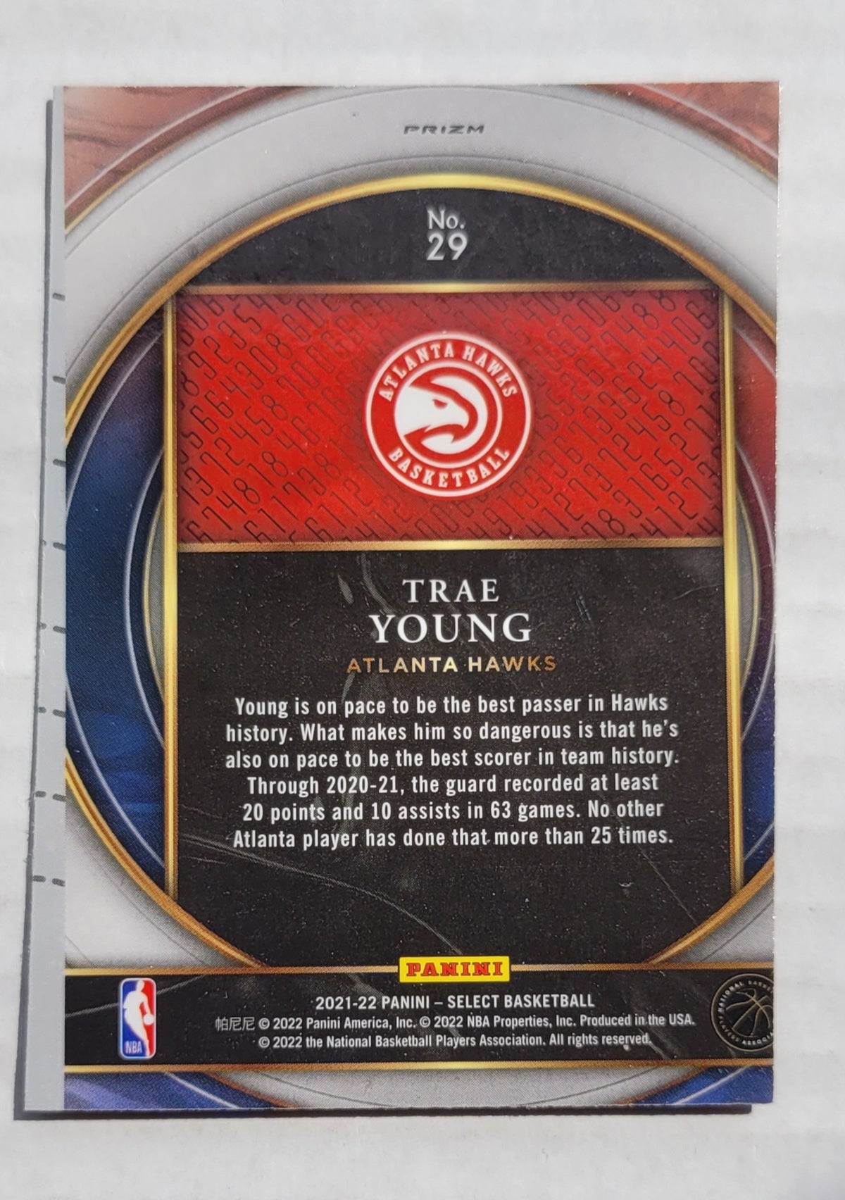 Trae Young - 2021-22 Select Numbers Prizms Red #29