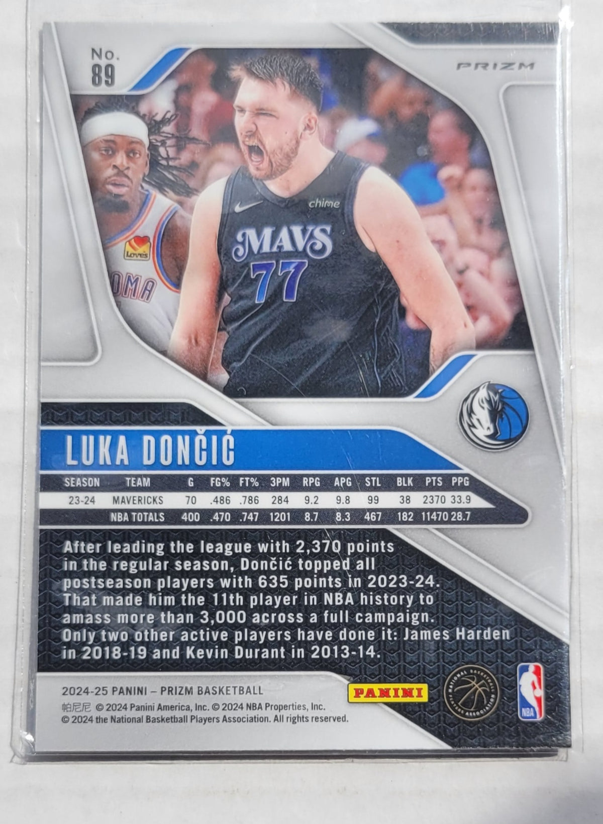 Luka Doncic - 2024-25 Panini Prizm Prizms Silver #89