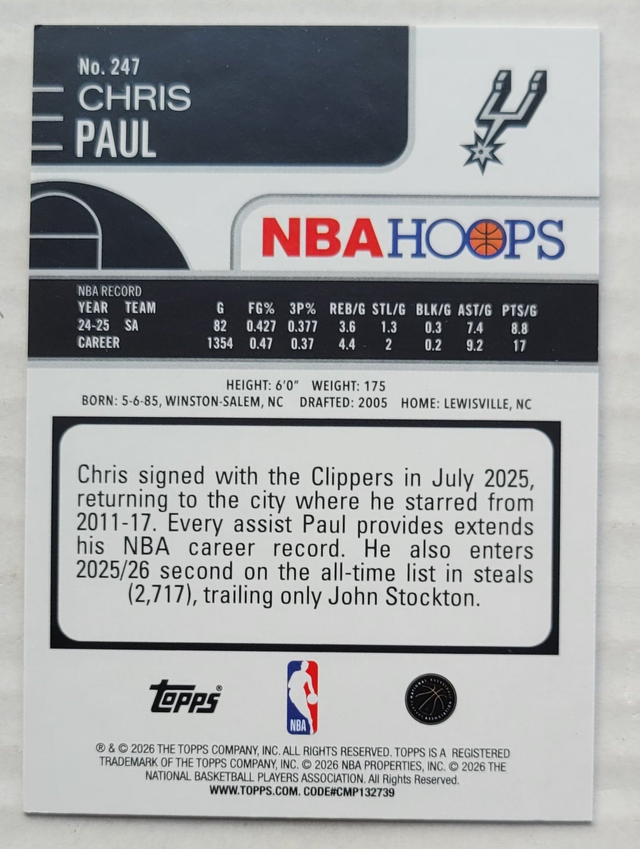Chris Paul - 2025-26 Hoops #247