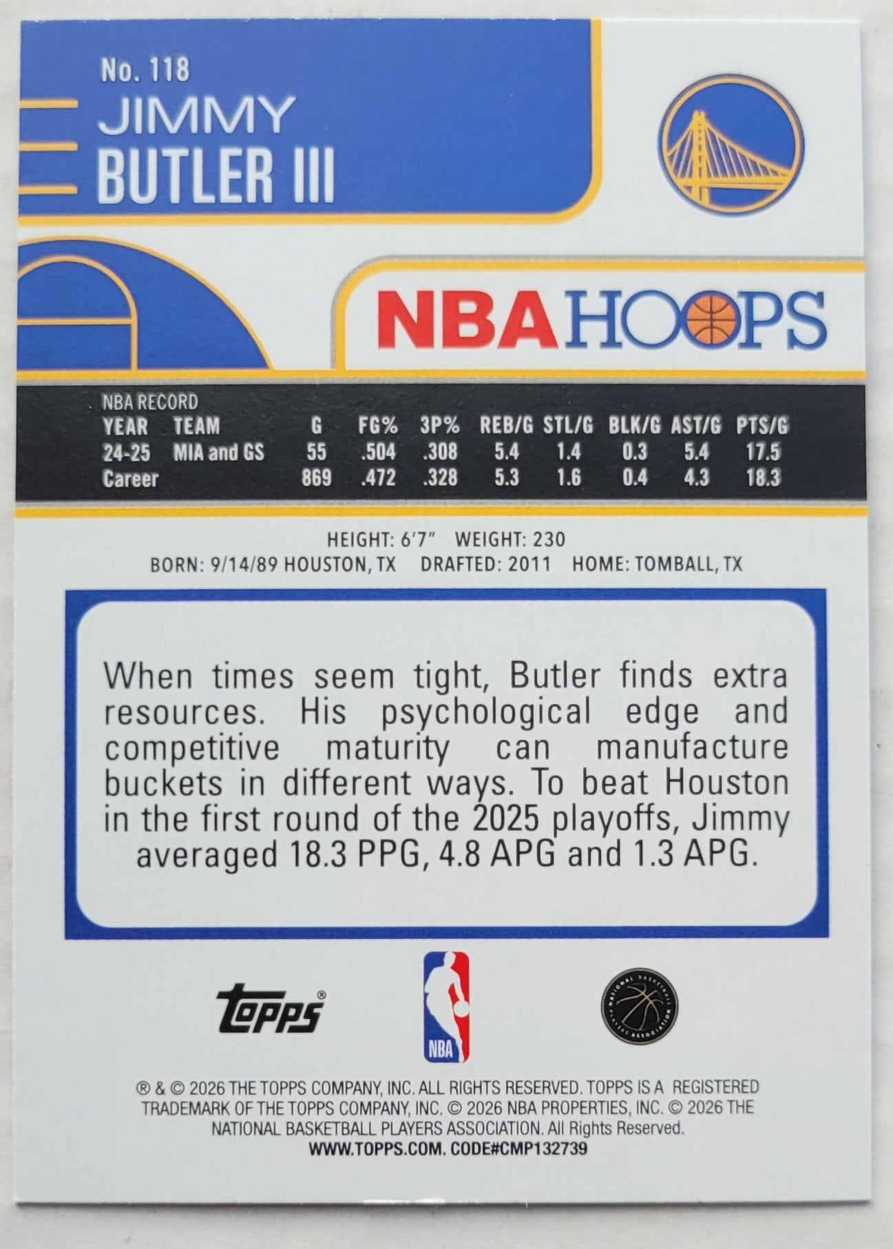Jimmy Butler III - 2025-26 Hoops #118