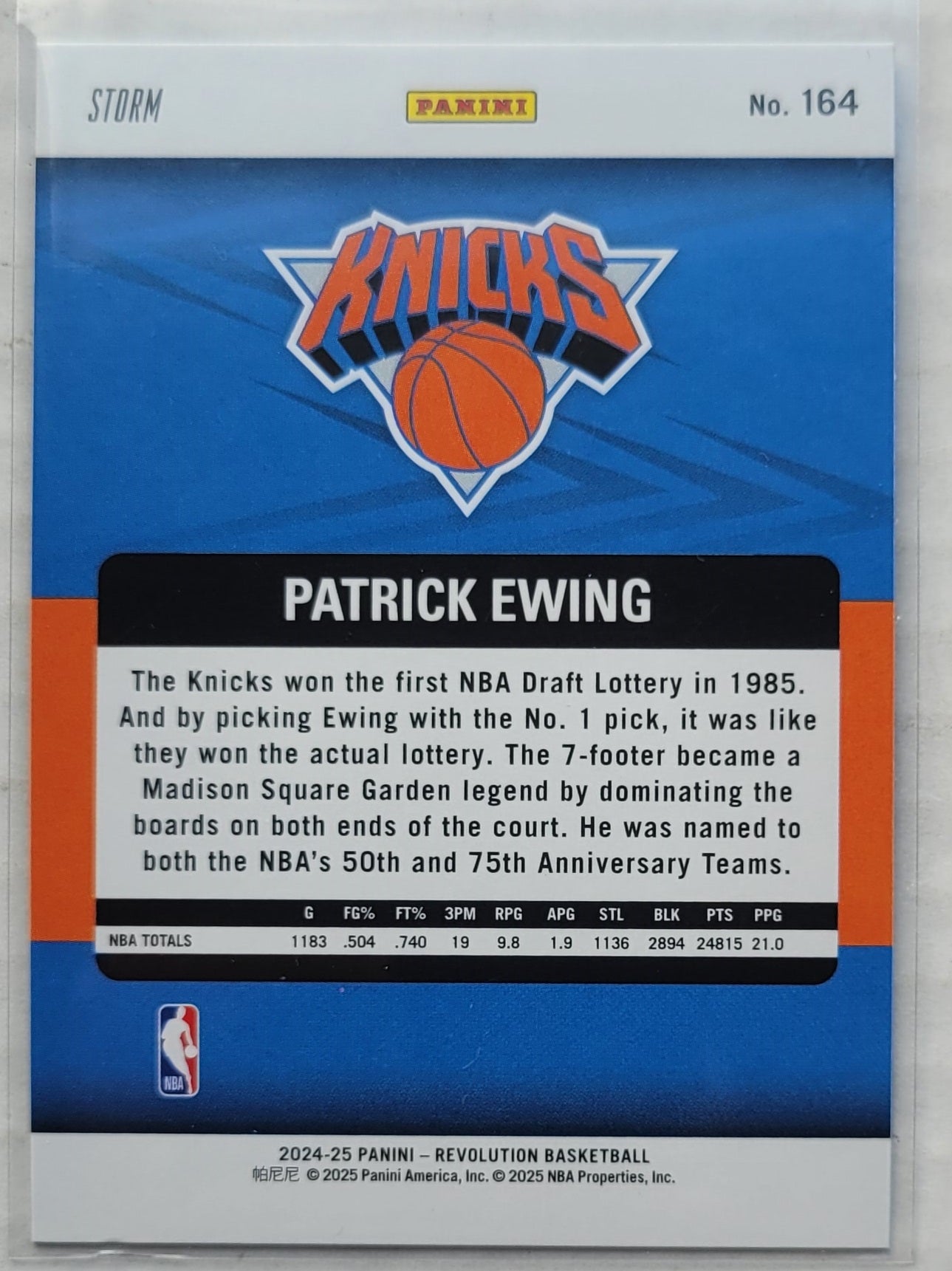 Patrick Ewing - 2024-25 Panini Revolution Blue Storm #164 LGD