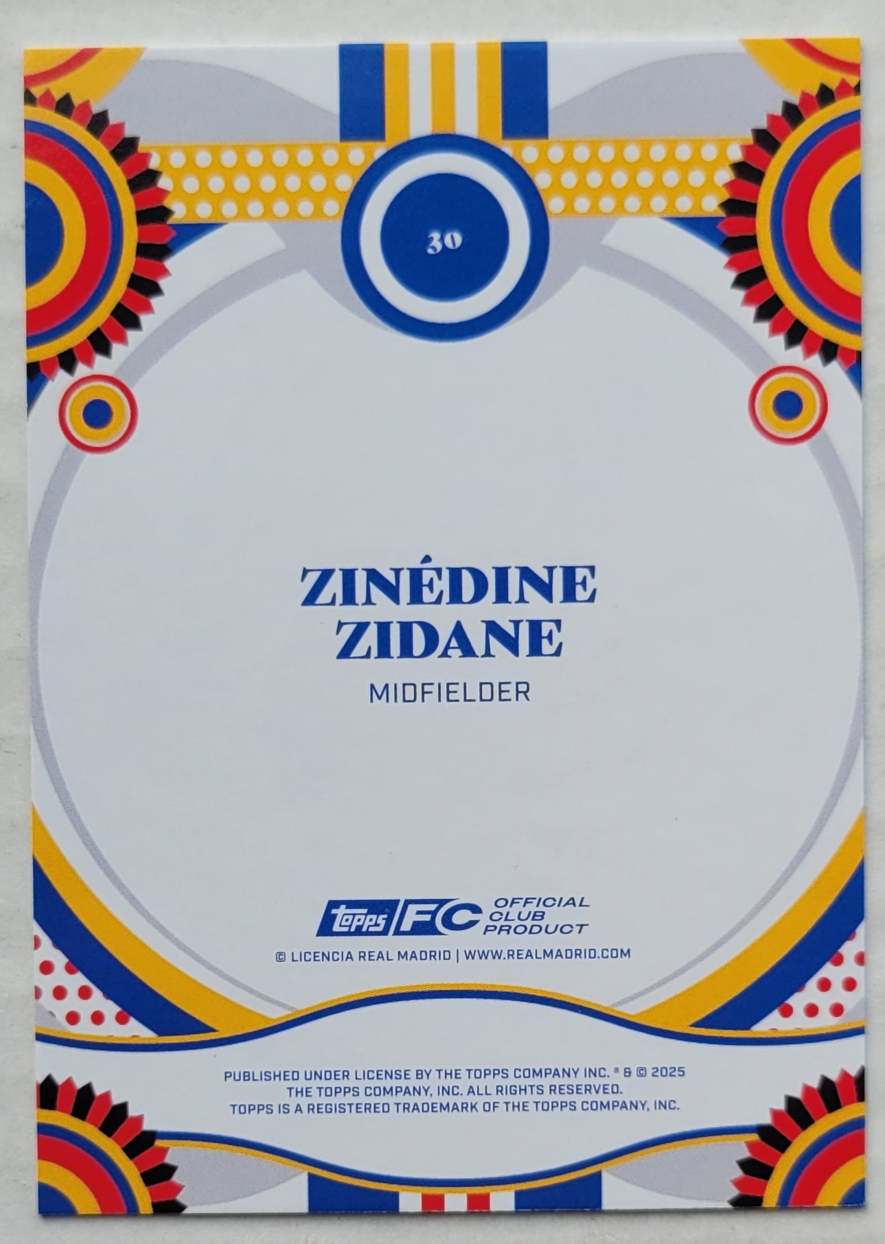 Zinédine Zidane - 2024-25 Topps Real Madrid Team Set #30