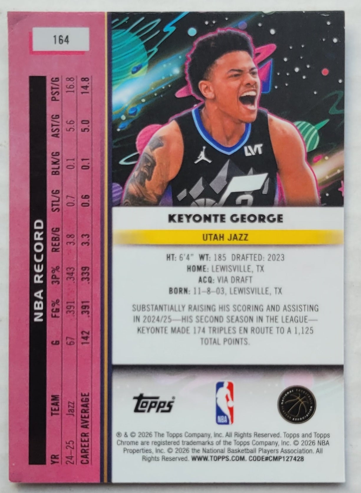 Keyonte George - 2025-26 Topps Cosmic Chrome #164